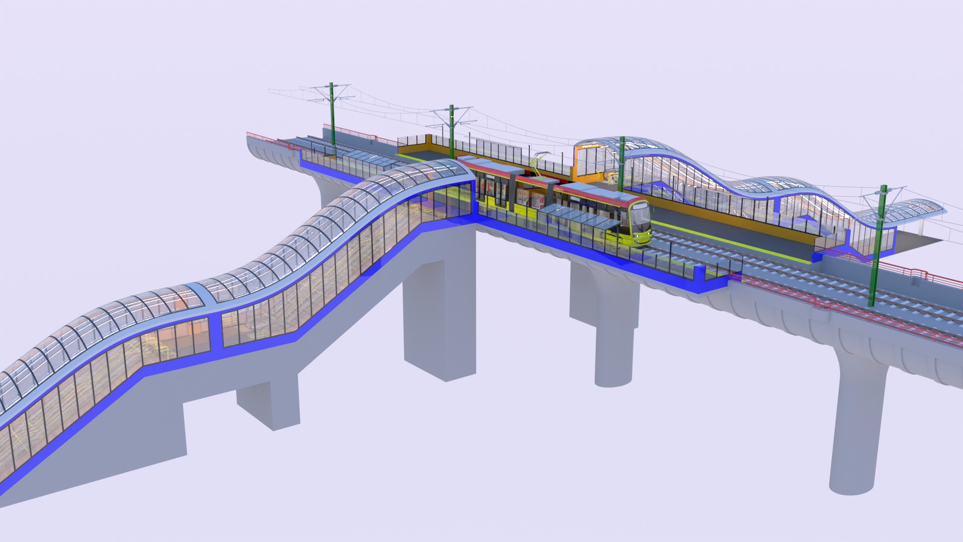 Warsaw tram stop VI 3D model_10