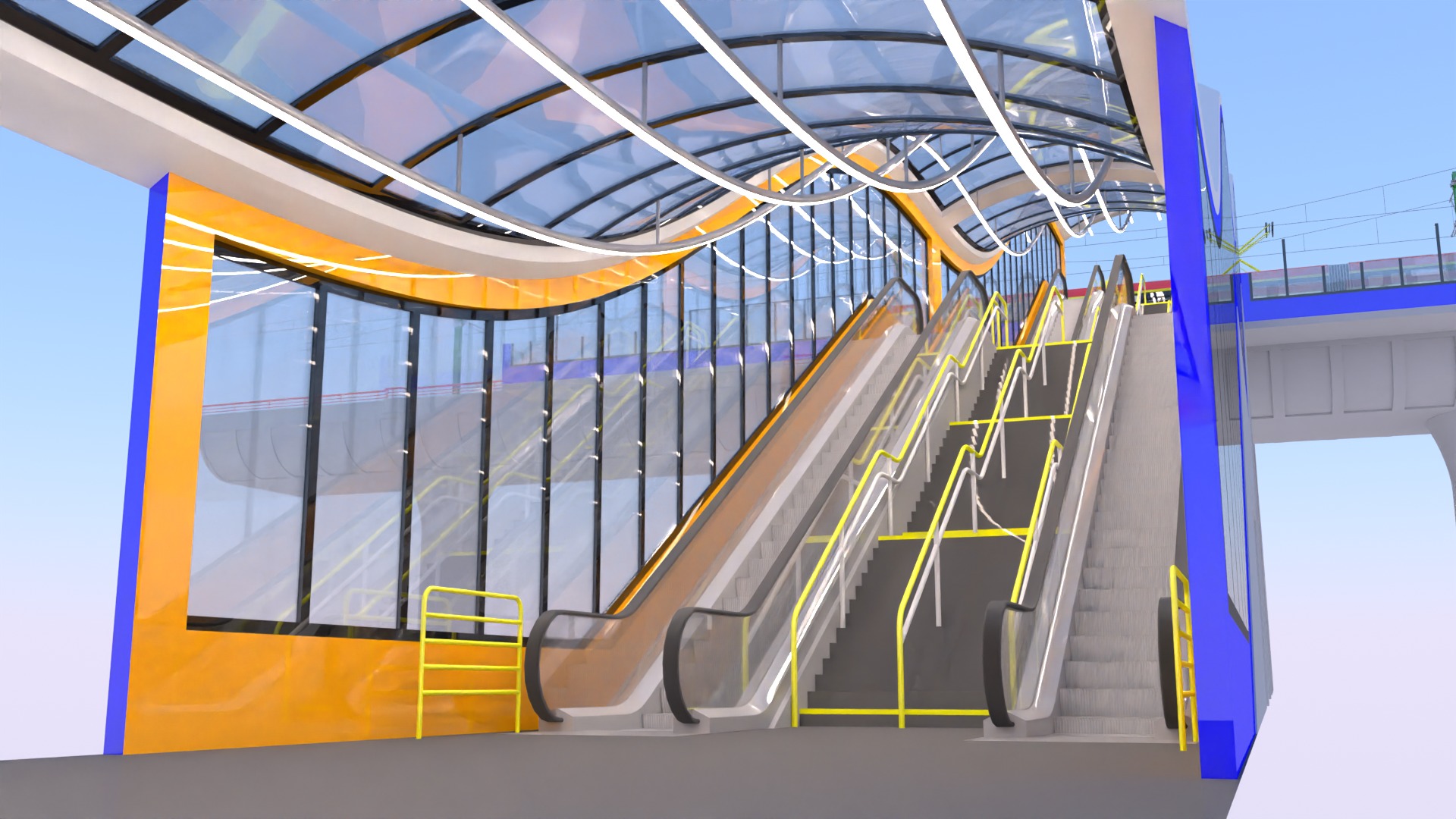 Warsaw tram stop VI 3D model_8