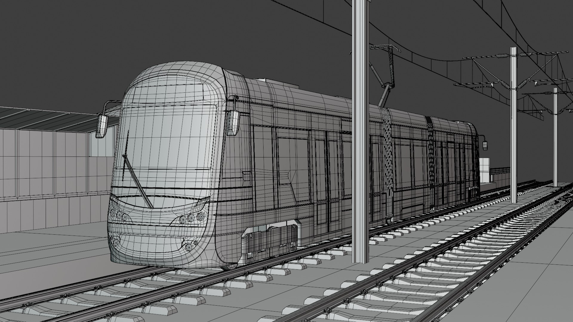 Warsaw tram stop VI 3D model_2