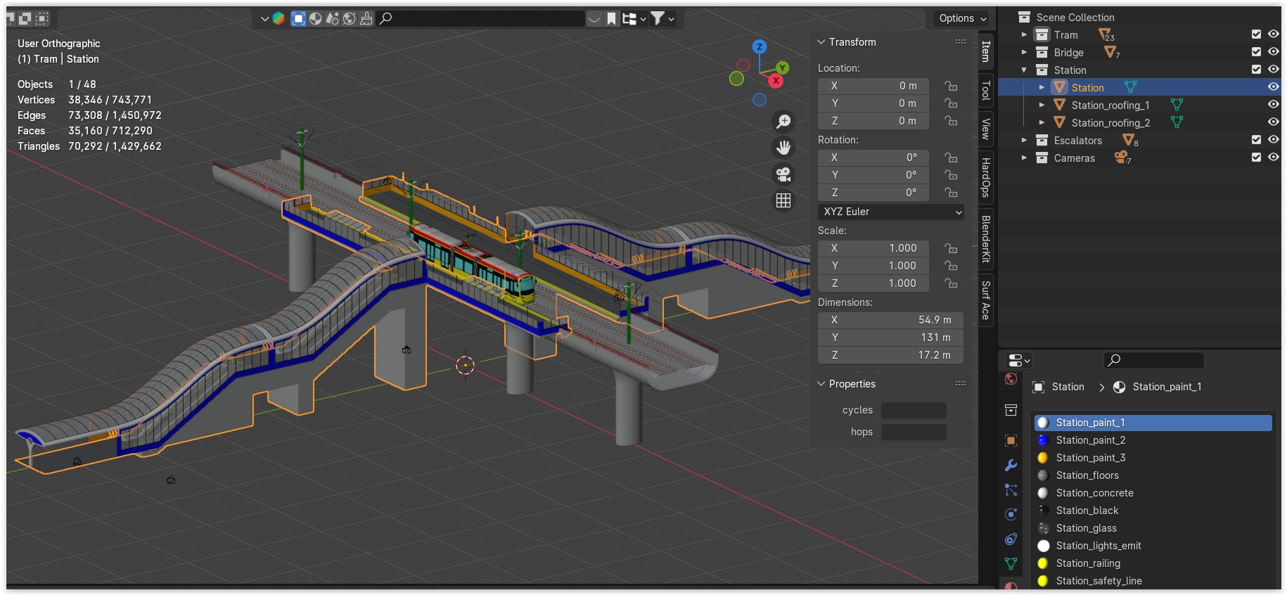 Warsaw tram stop VI 3D model_15