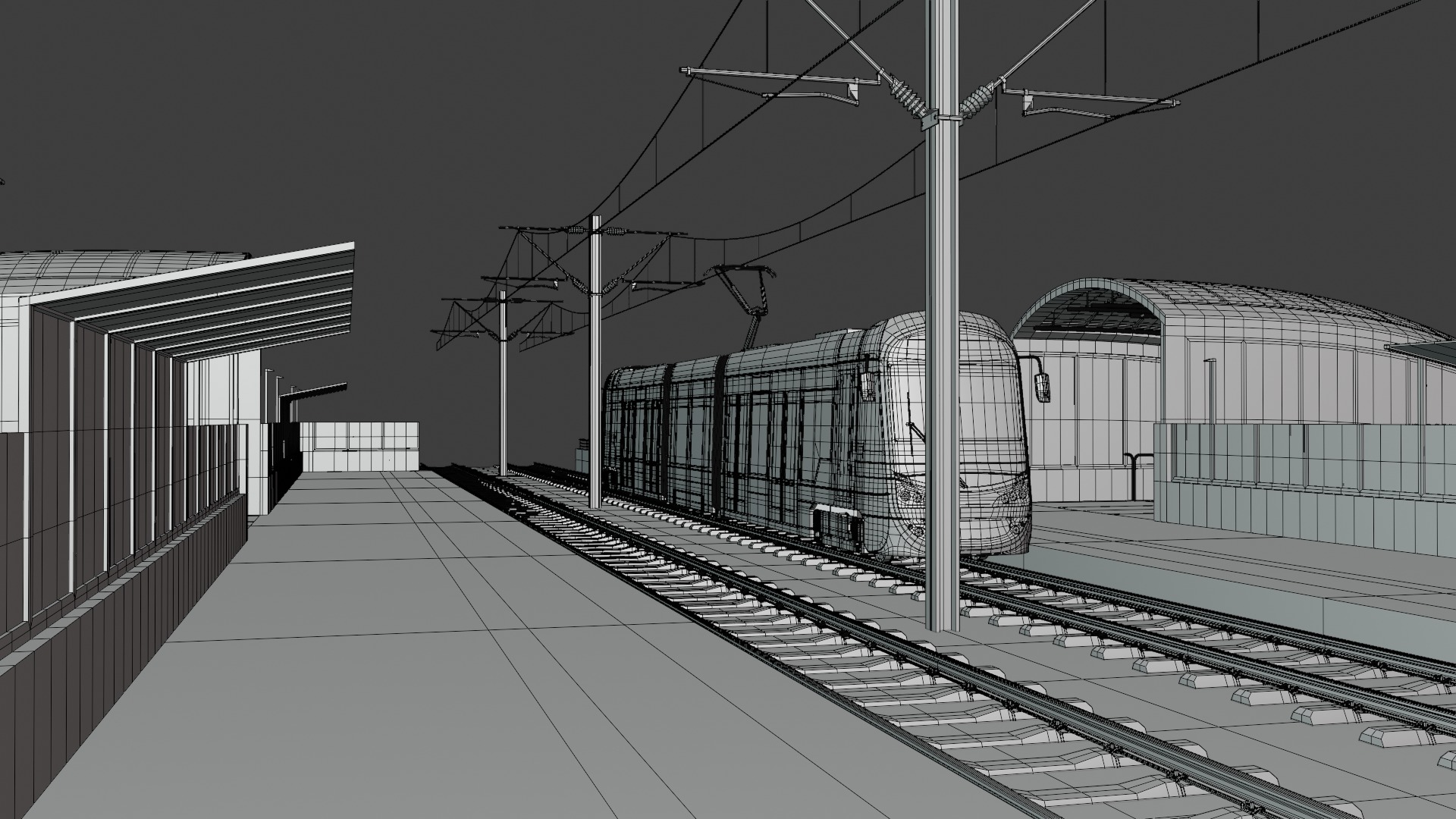 Warsaw tram stop VI 3D model_7
