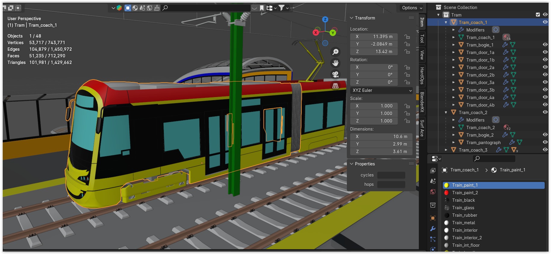 Warsaw tram stop VI 3D model_16