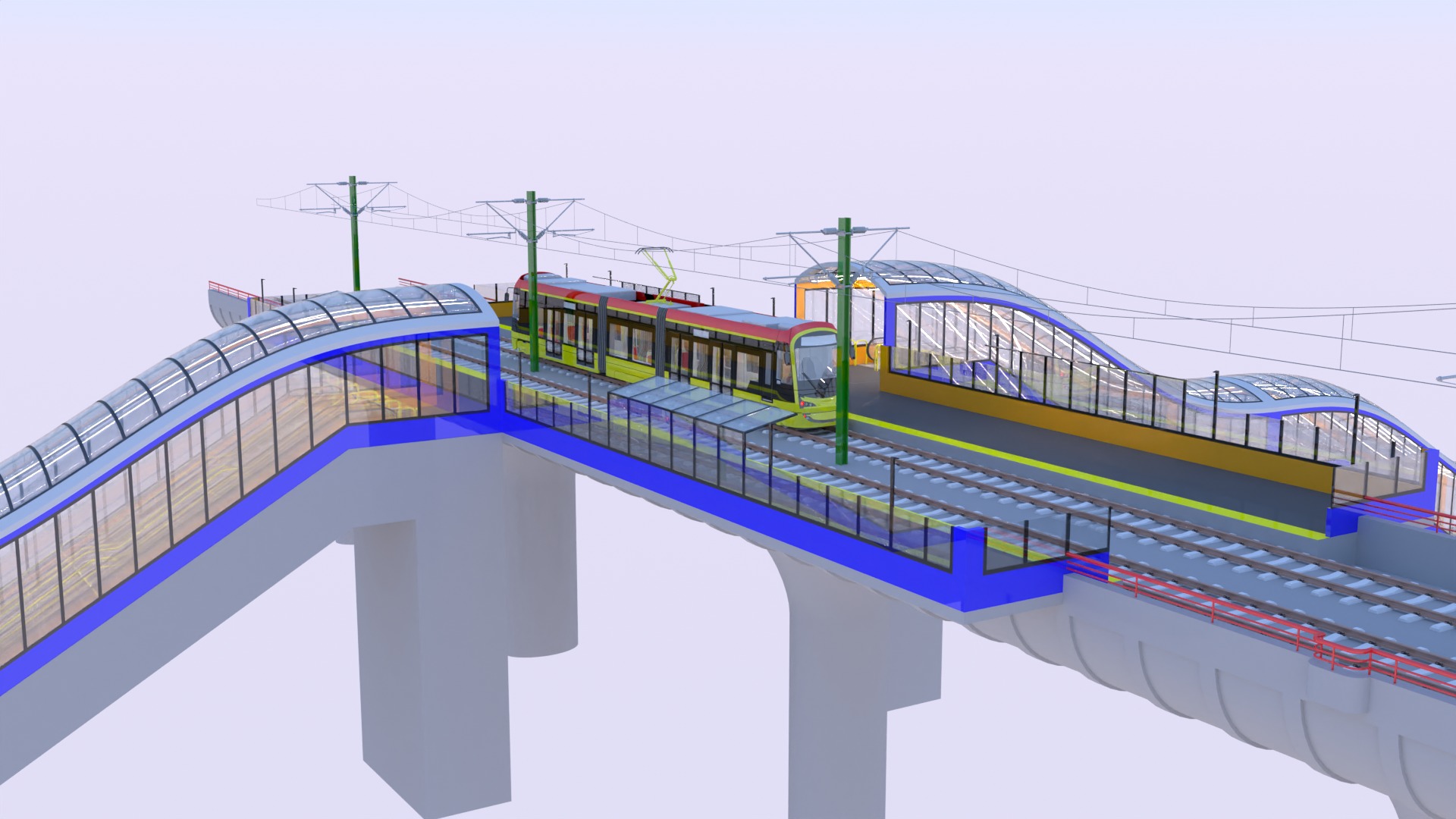 Warsaw tram stop VI 3D model_12