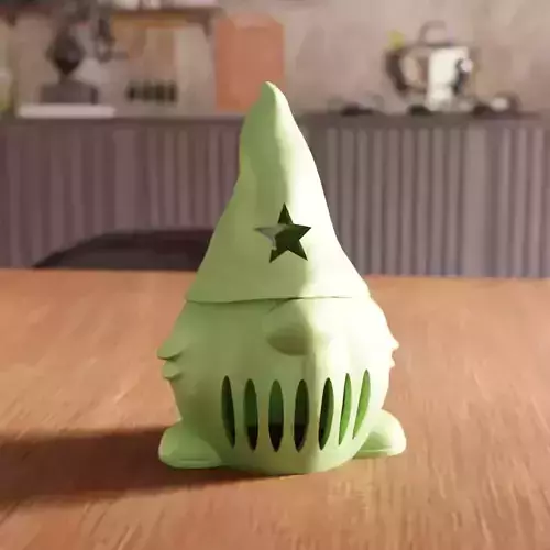 Christmas Gnome Tea Light - 242-1 3D print model Christmas Gnome Tea Light - 242-1 3D print model