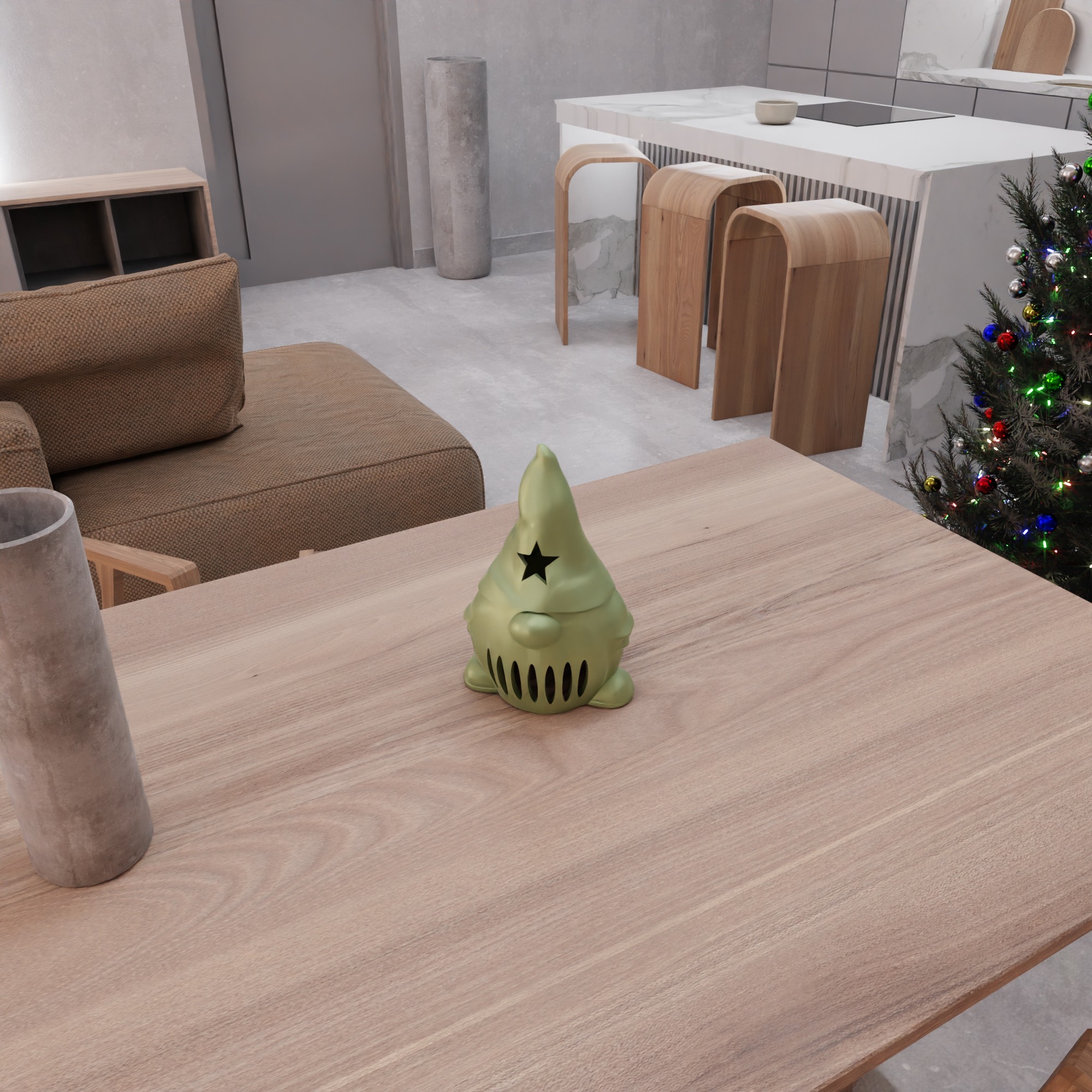 Christmas Gnome Tea Light - 242-1 3D print model_12