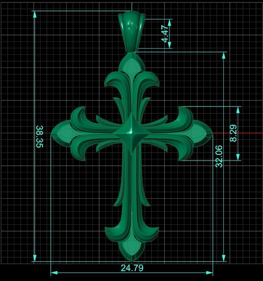 Ornamnet Cross 3D print model_2
