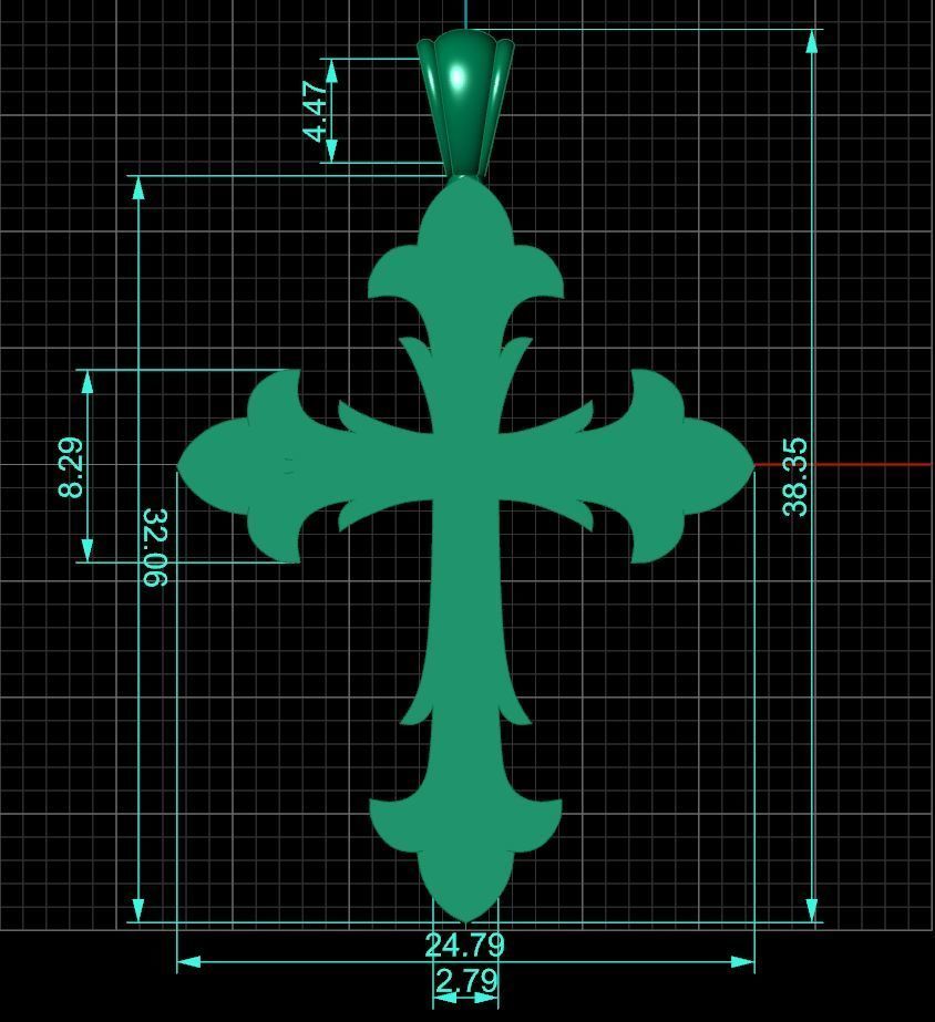 Ornamnet Cross 3D print model_6