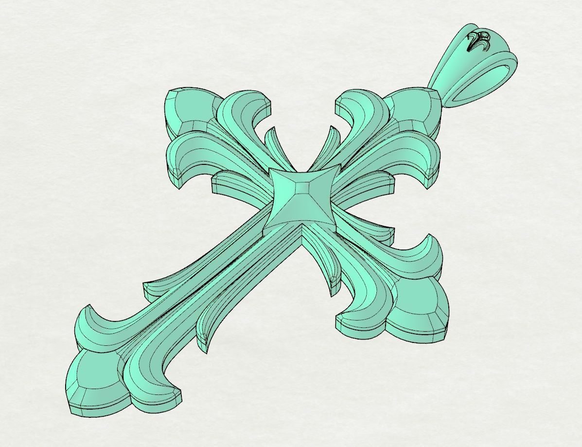 Ornamnet Cross 3D print model_1