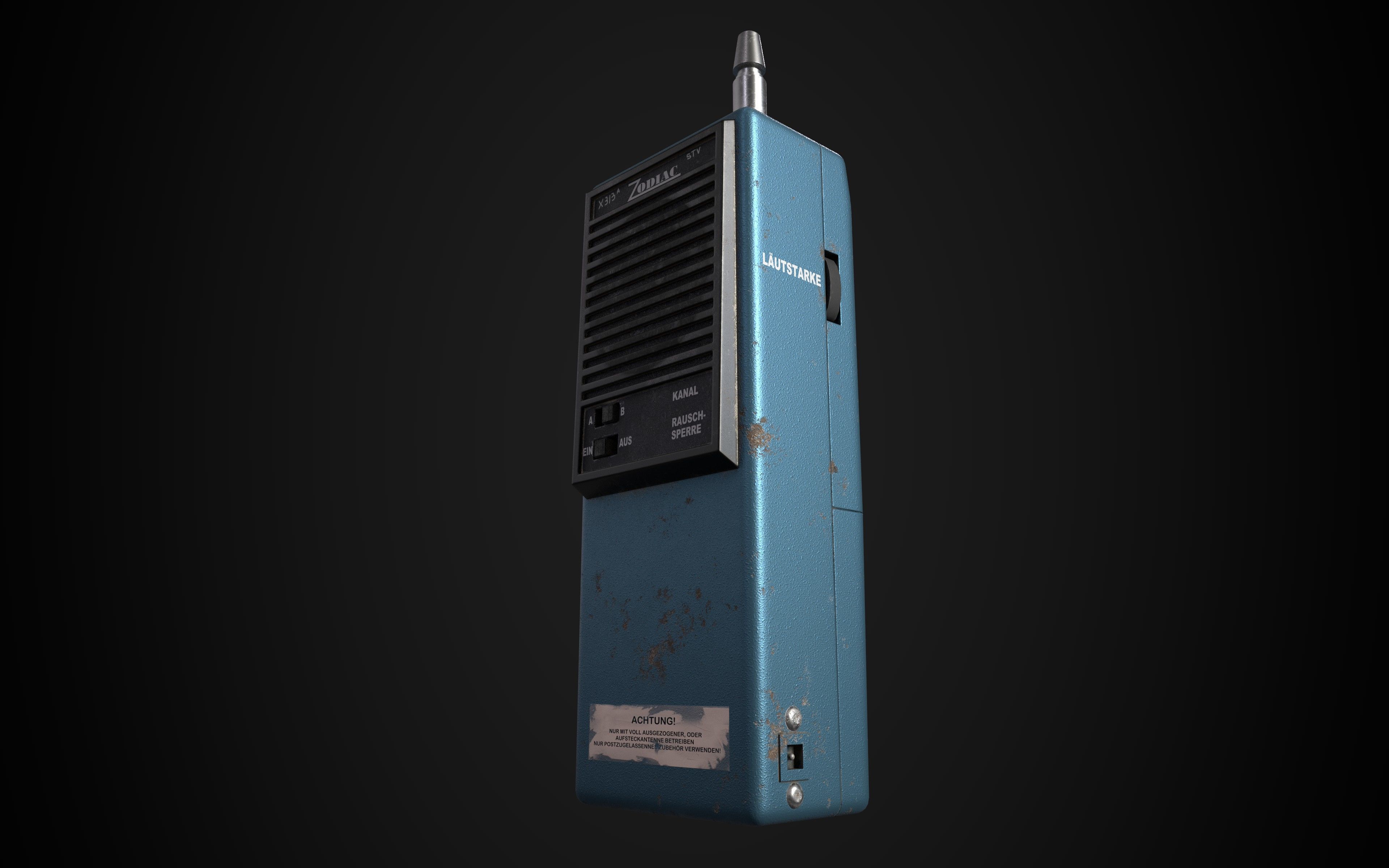Retro Walkie-Talkie Low-poly 3D model_3