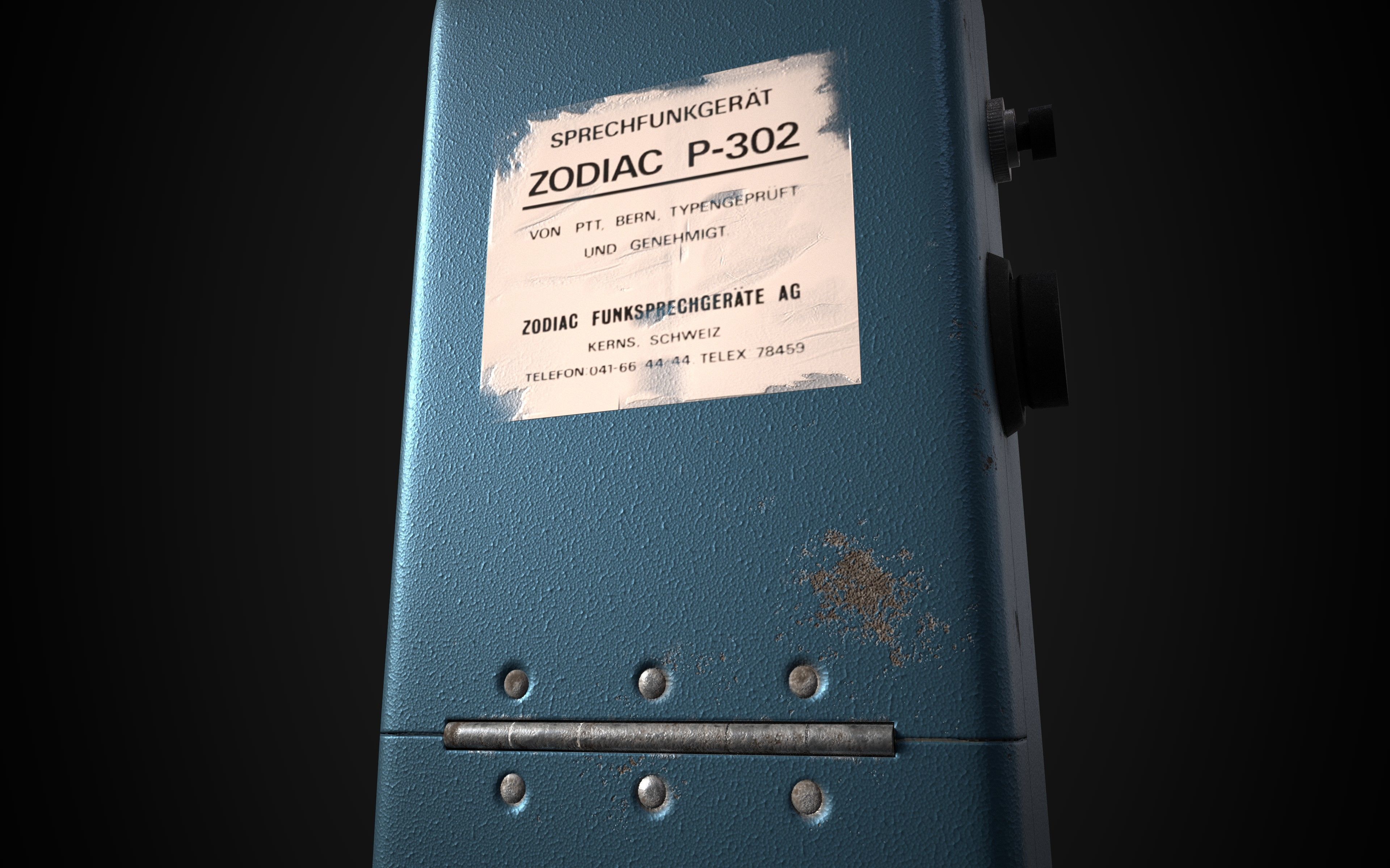 Retro Walkie-Talkie Low-poly 3D model_8