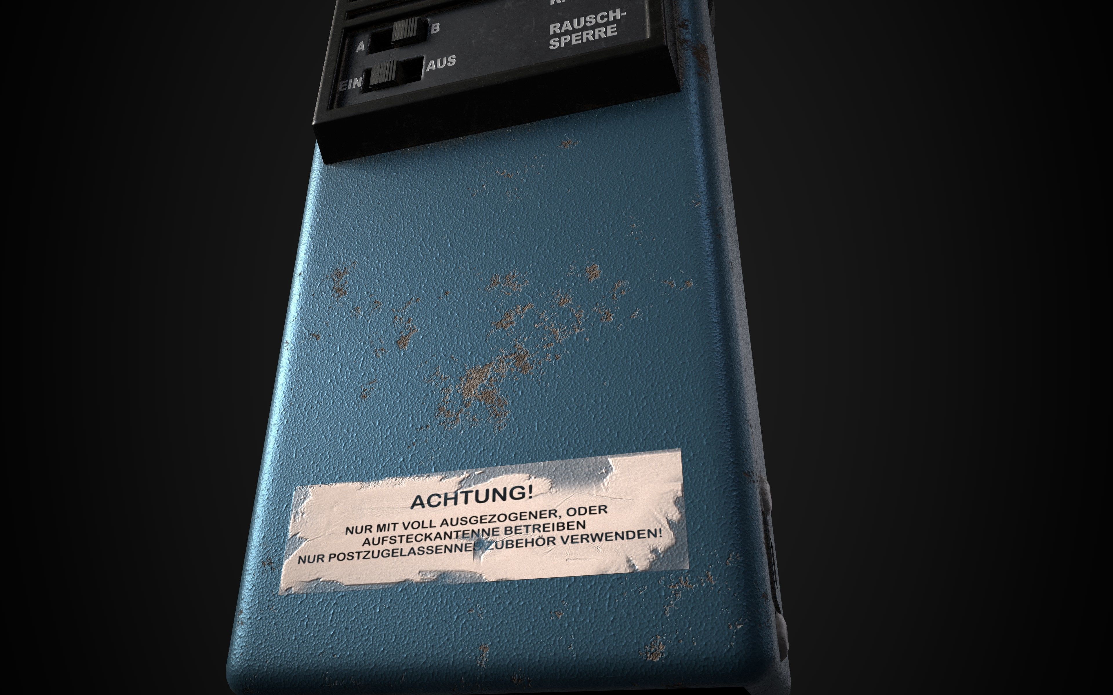 Retro Walkie-Talkie Low-poly 3D model_7