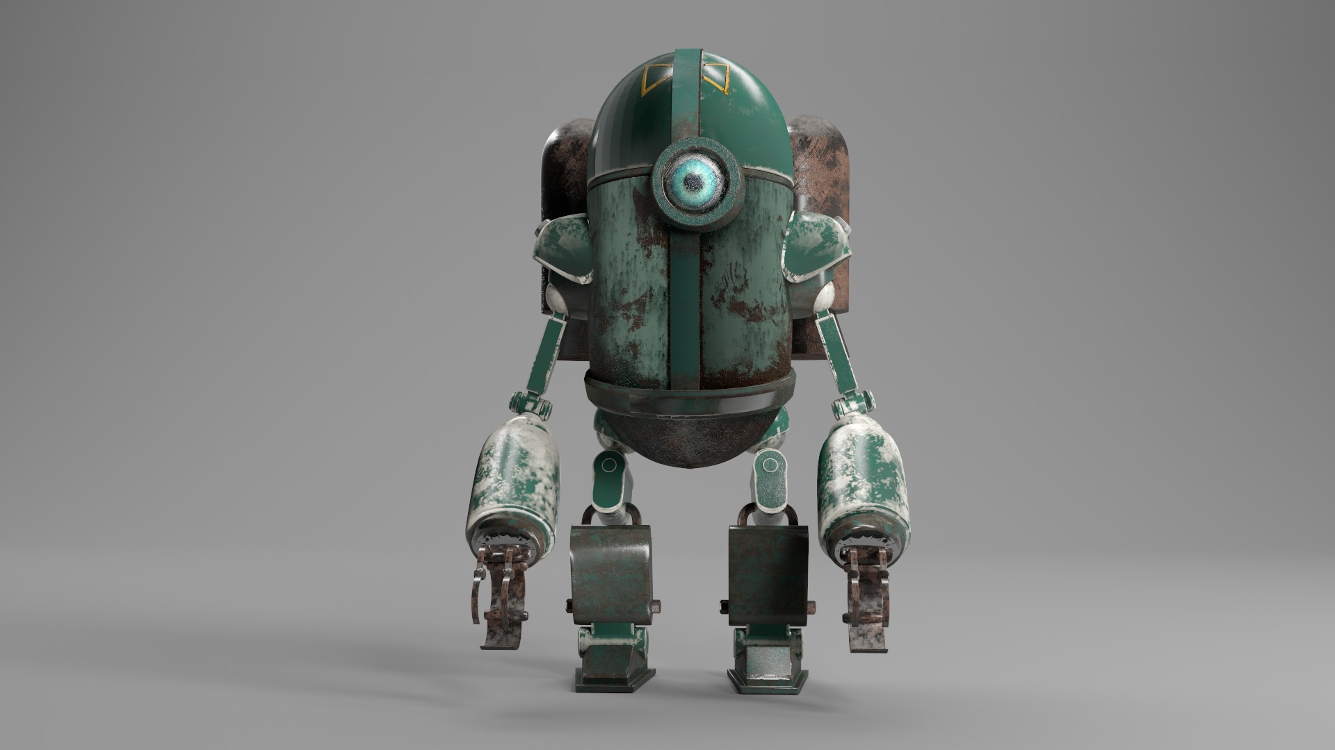 OLD ROBOT Low-poly 3D model_1