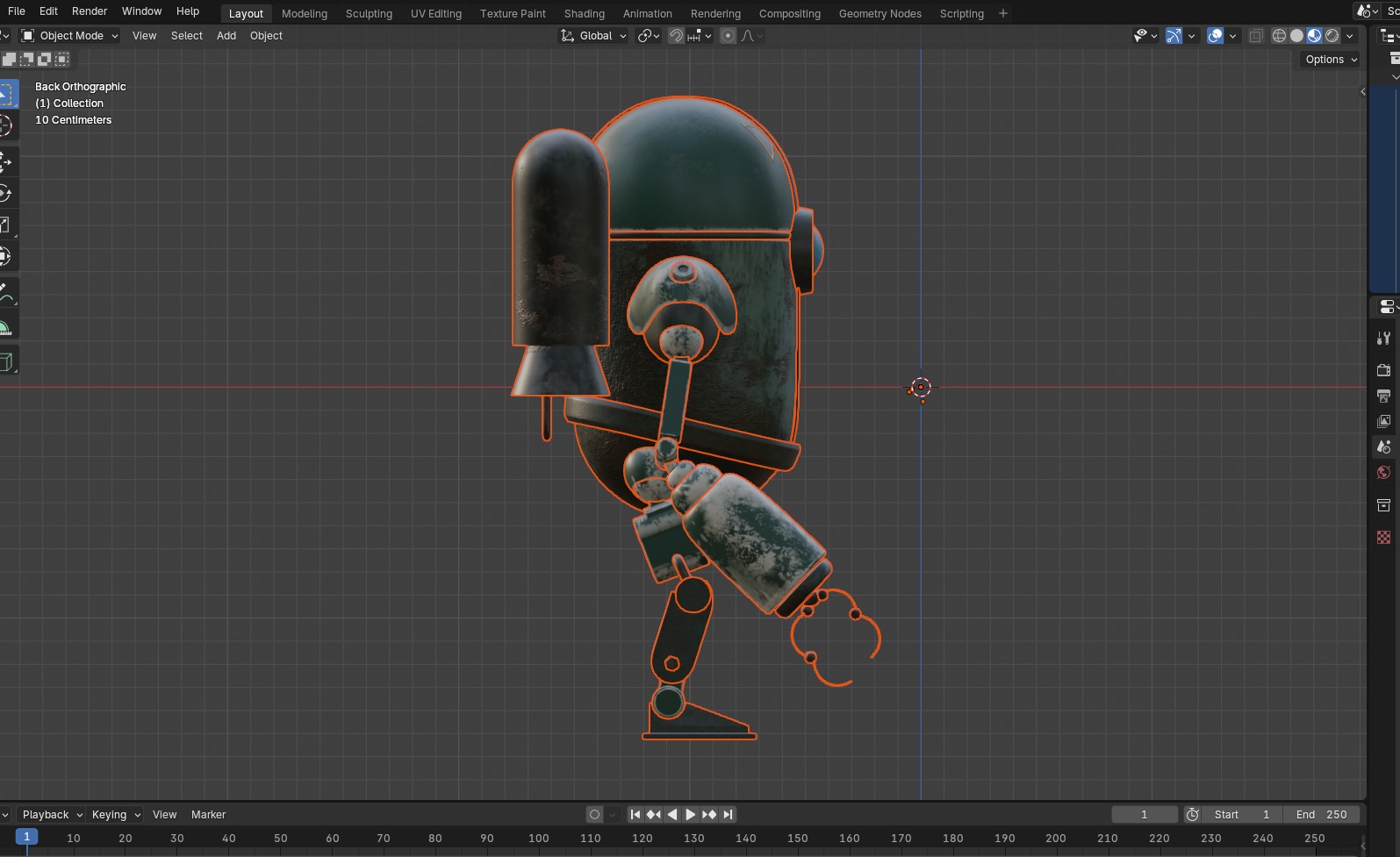 OLD ROBOT Low-poly 3D model_21