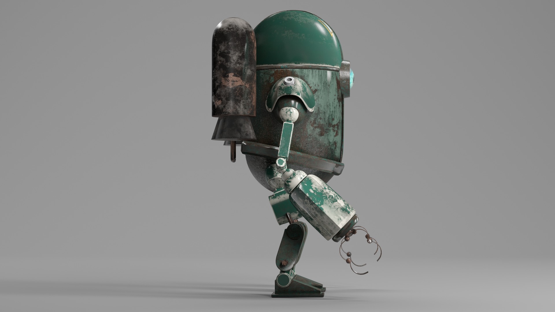 OLD ROBOT Low-poly 3D model_2