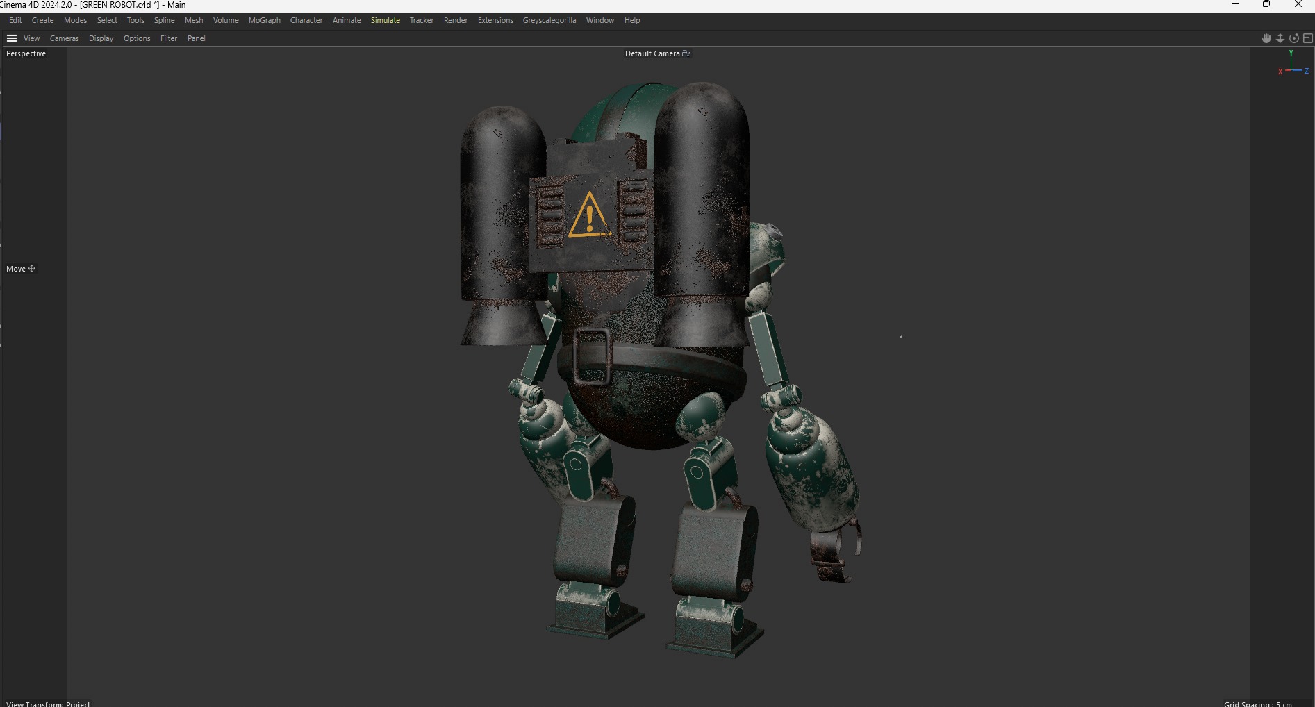 OLD ROBOT Low-poly 3D model_11