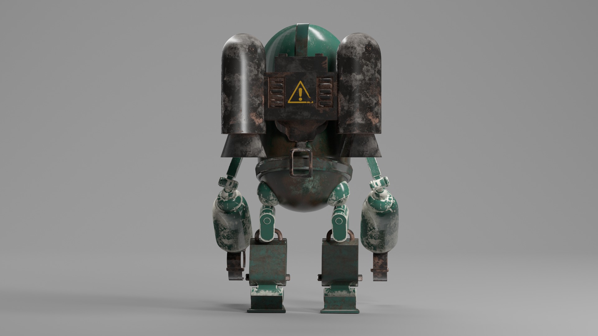 OLD ROBOT Low-poly 3D model_3