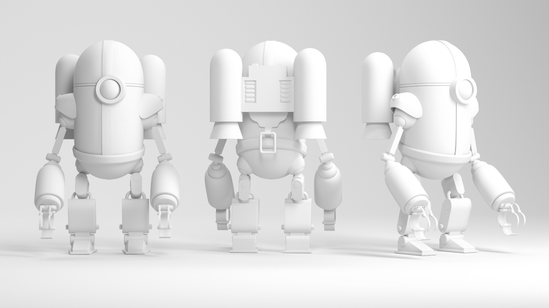 OLD ROBOT Low-poly 3D model_6