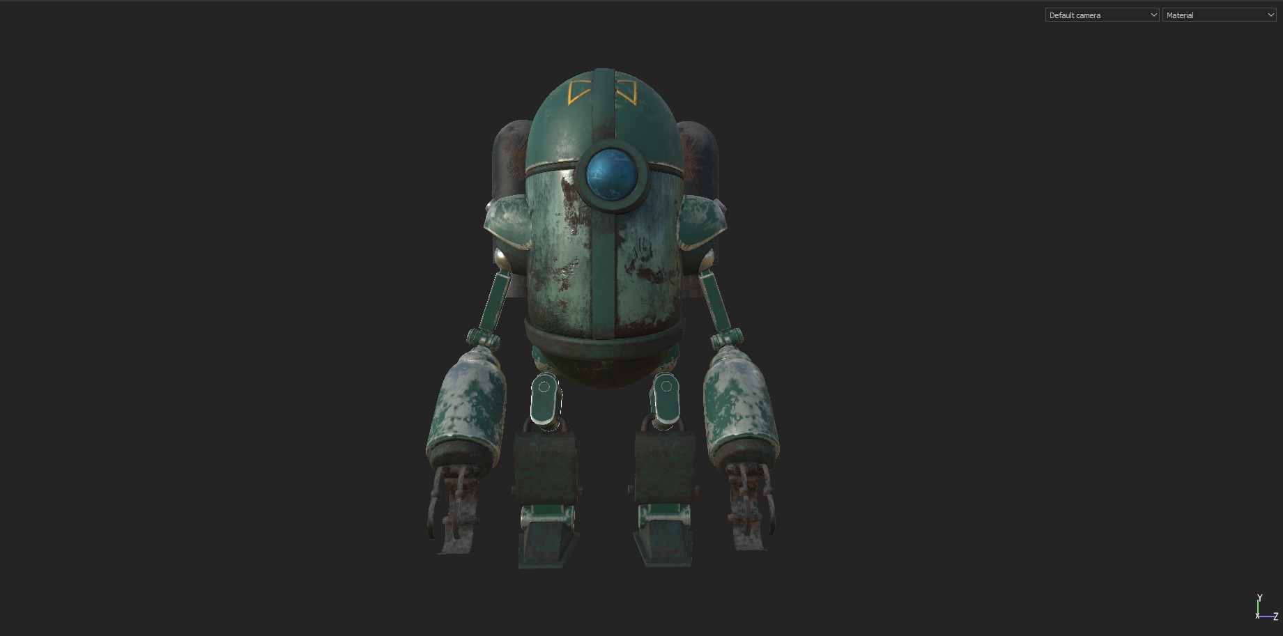 OLD ROBOT Low-poly 3D model_16