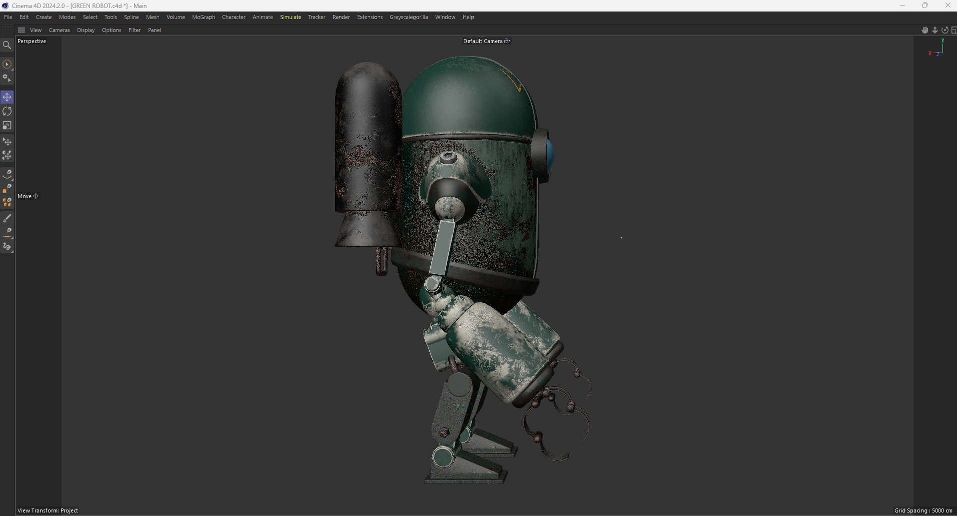 OLD ROBOT Low-poly 3D model_10