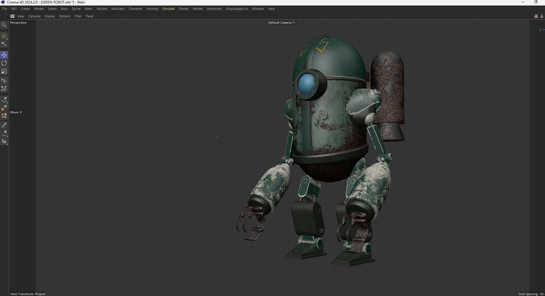 OLD ROBOT Low-poly 3D model_12
