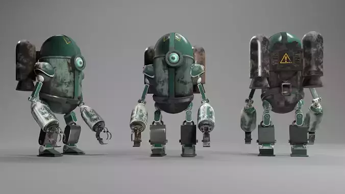 OLD ROBOT Low-poly 3D model