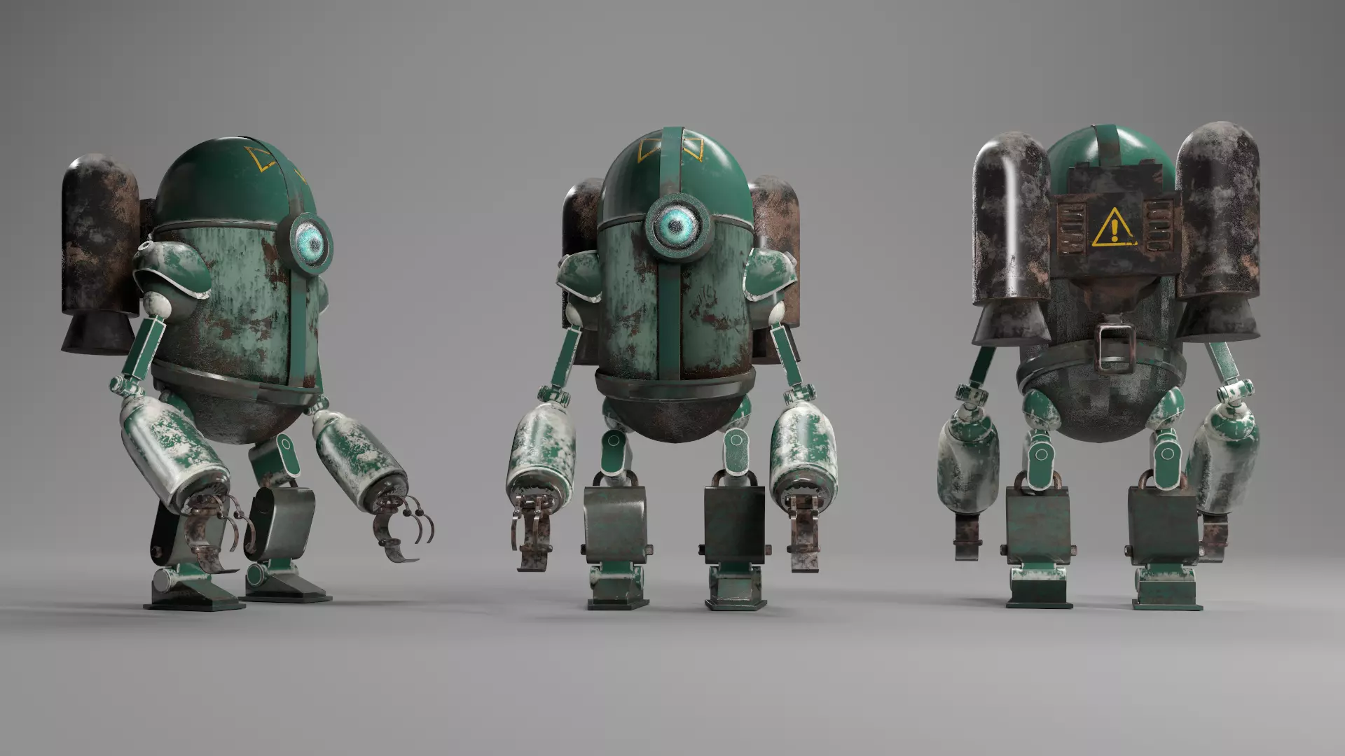 OLD ROBOT Low-poly 3D model_0