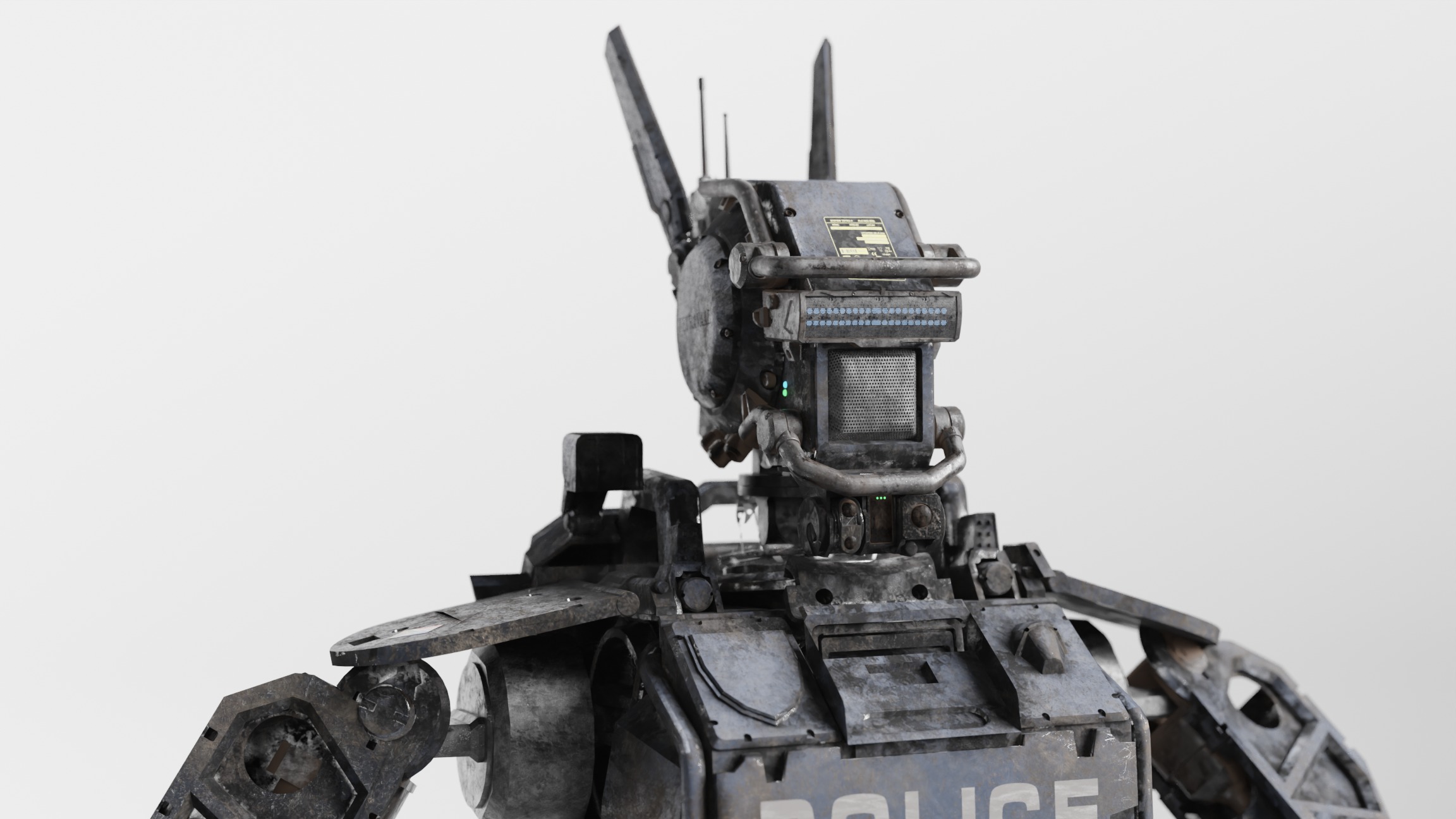 Chappie Police Robot Variant Fully IK RIGGED on LAUNCH SALE 3D model_4