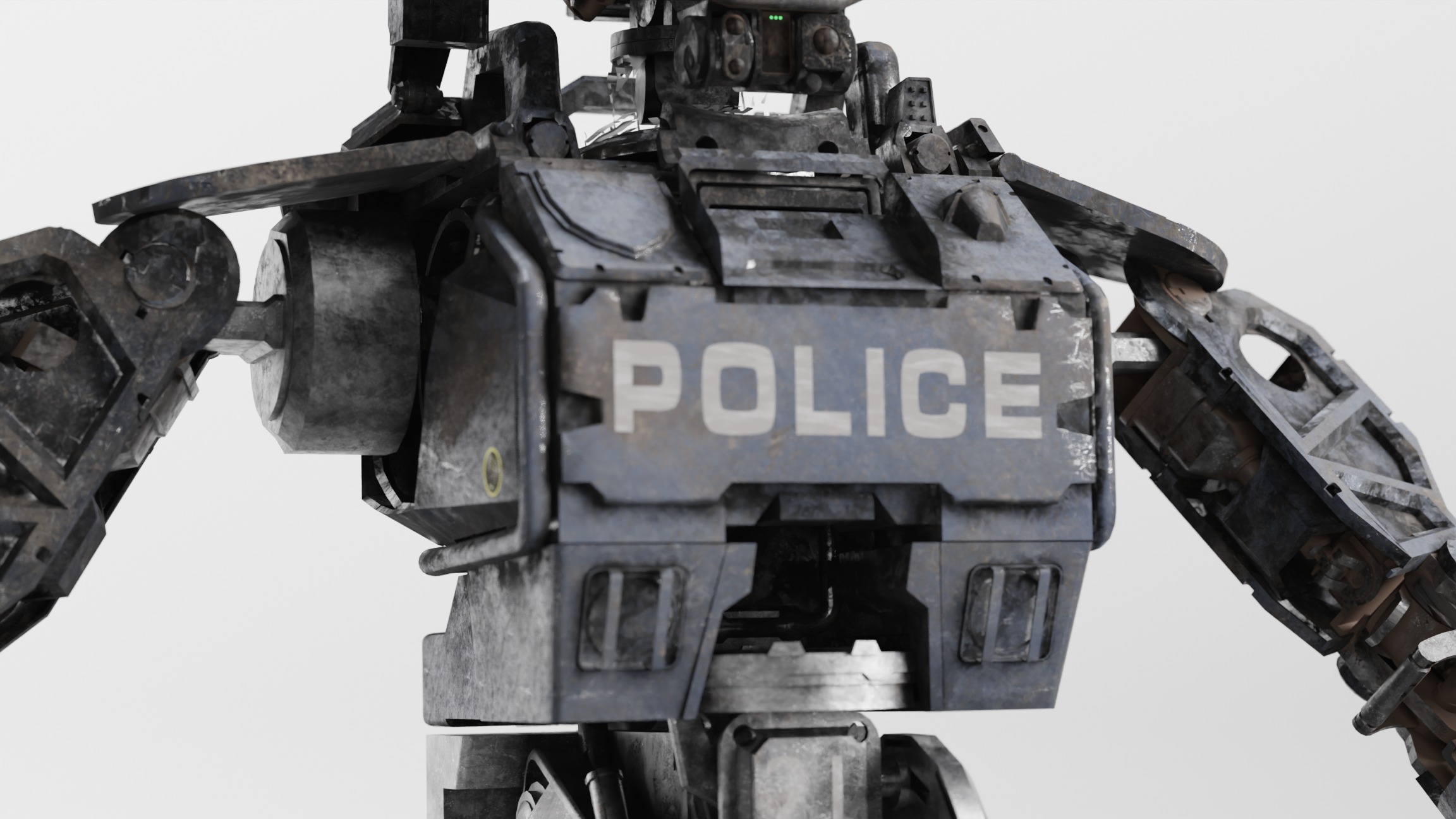 Chappie Police Robot Variant Fully IK RIGGED on LAUNCH SALE 3D model_8