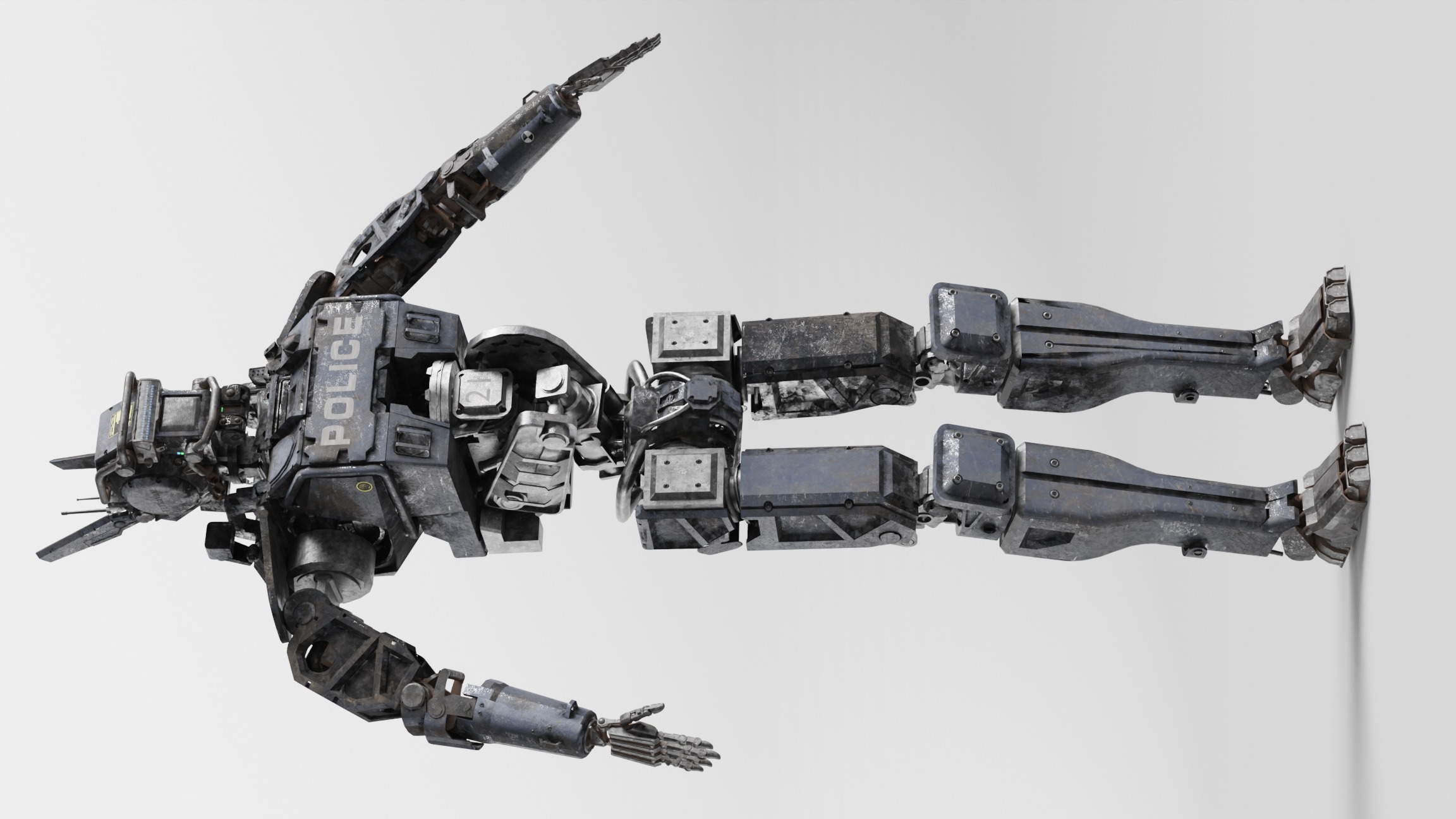 Chappie Police Robot Variant Fully IK RIGGED on LAUNCH SALE 3D model_9