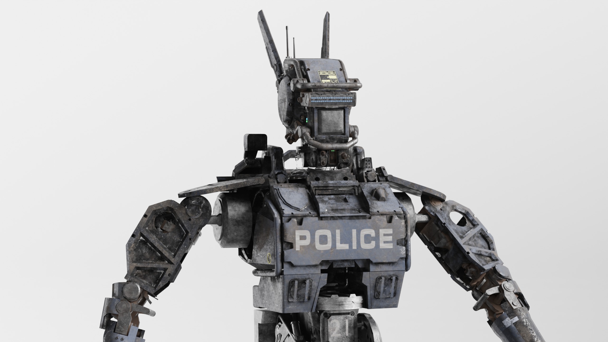 Chappie Police Robot Variant Fully IK RIGGED on LAUNCH SALE 3D model_3