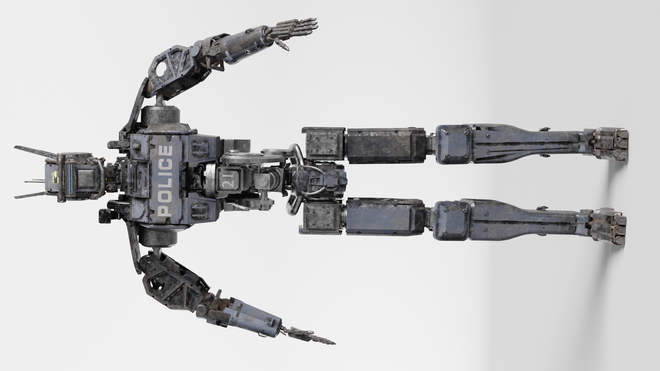 Chappie Police Robot Variant Fully IK RIGGED on LAUNCH SALE 3D model_10