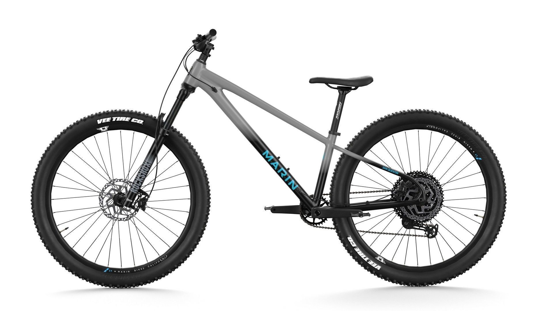 MTB hardtail in grey black Low-poly 3D model_3