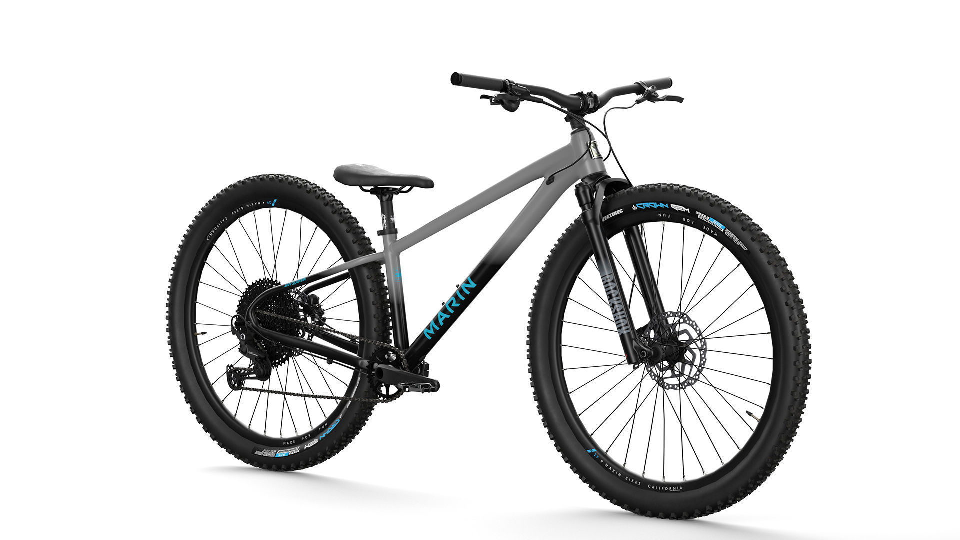 MTB hardtail in grey black Low-poly 3D model_4