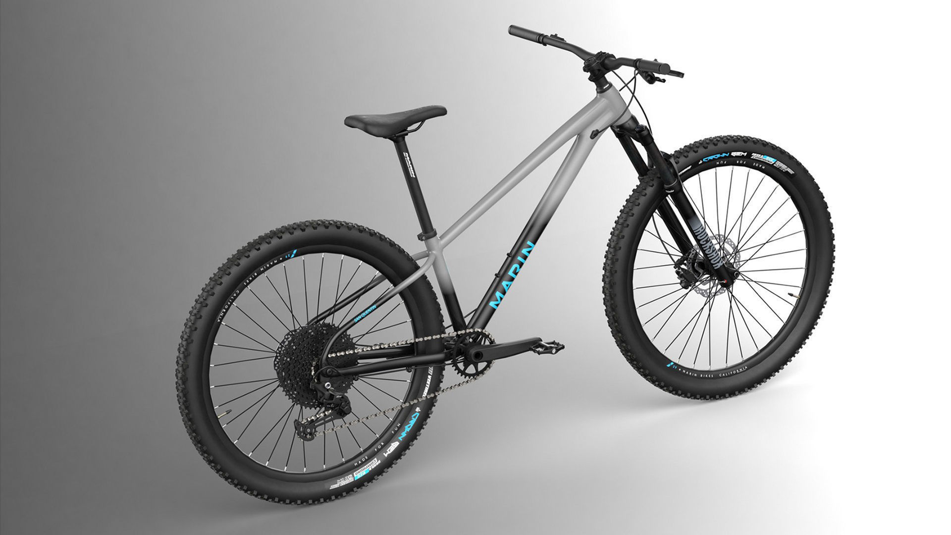 MTB hardtail in grey black Low-poly 3D model_6