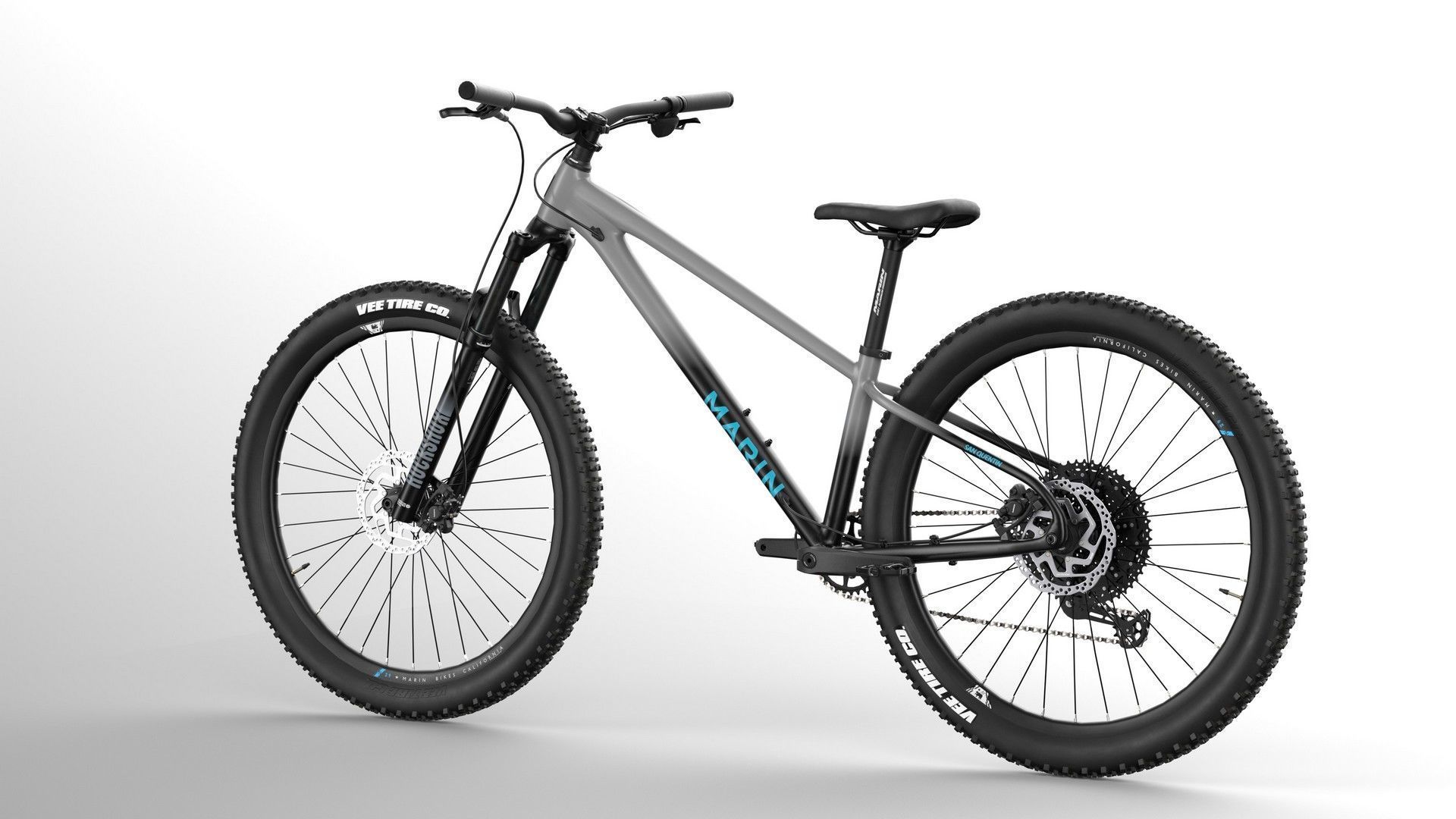 MTB hardtail in grey black Low-poly 3D model_5