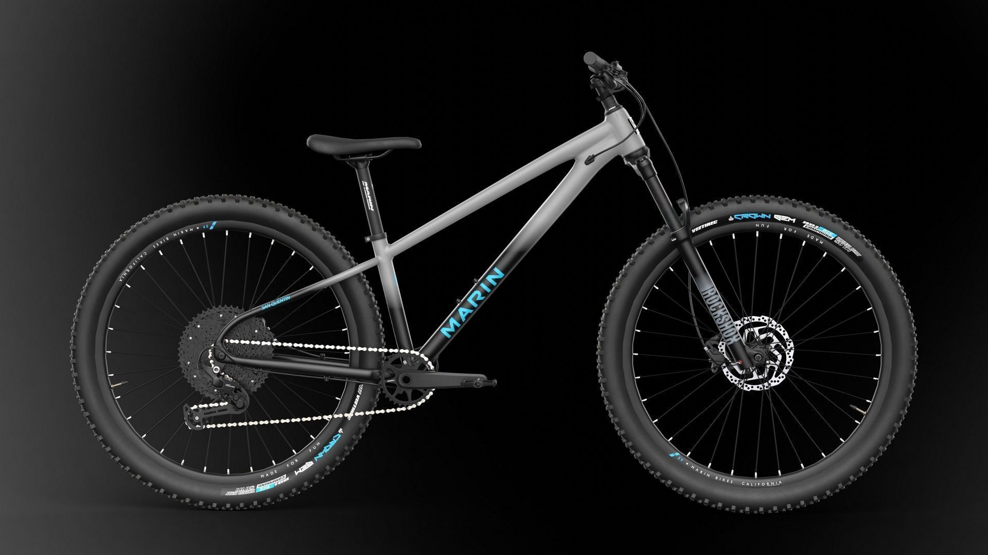 MTB hardtail in grey black Low-poly 3D model_1