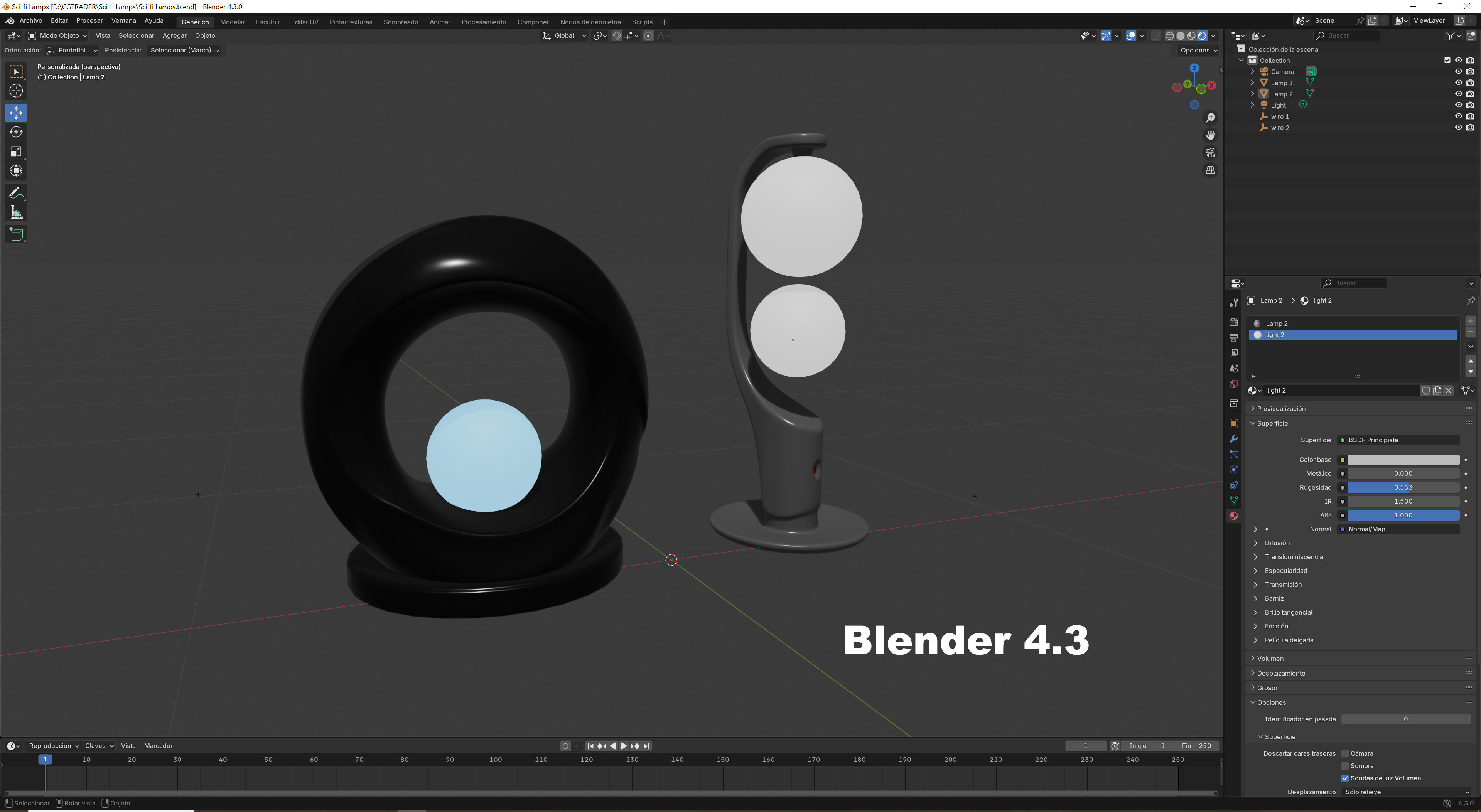 Sci-fi Lamps Low-poly 3D model_11