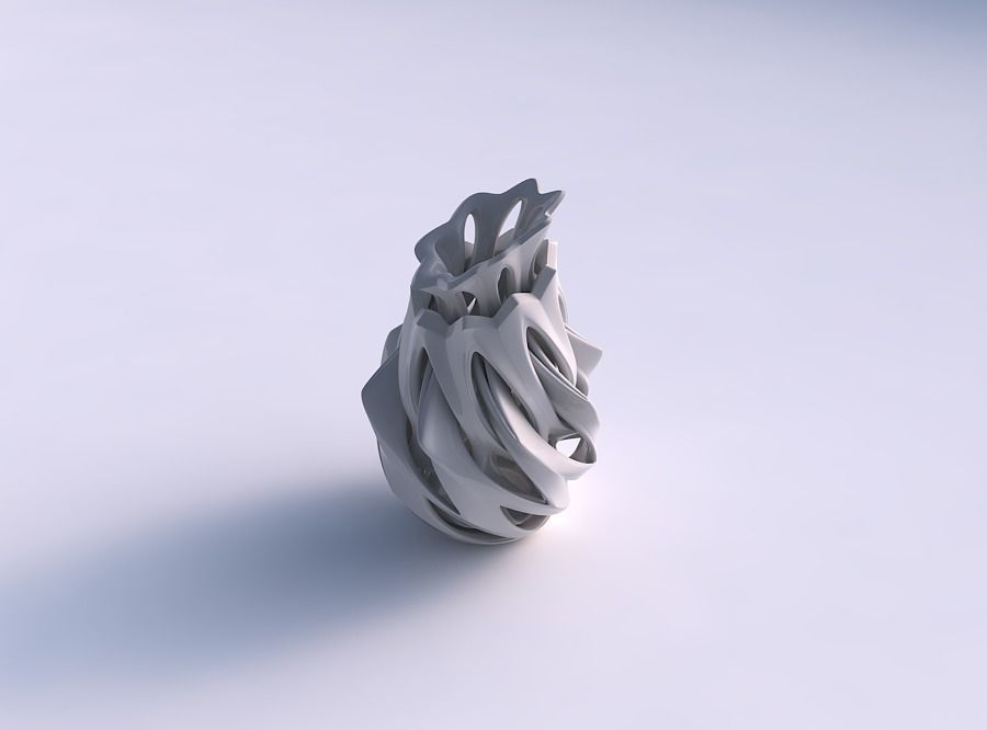 Vase rose spikes squeezed with intersection through cuts stre... 3D print model_0