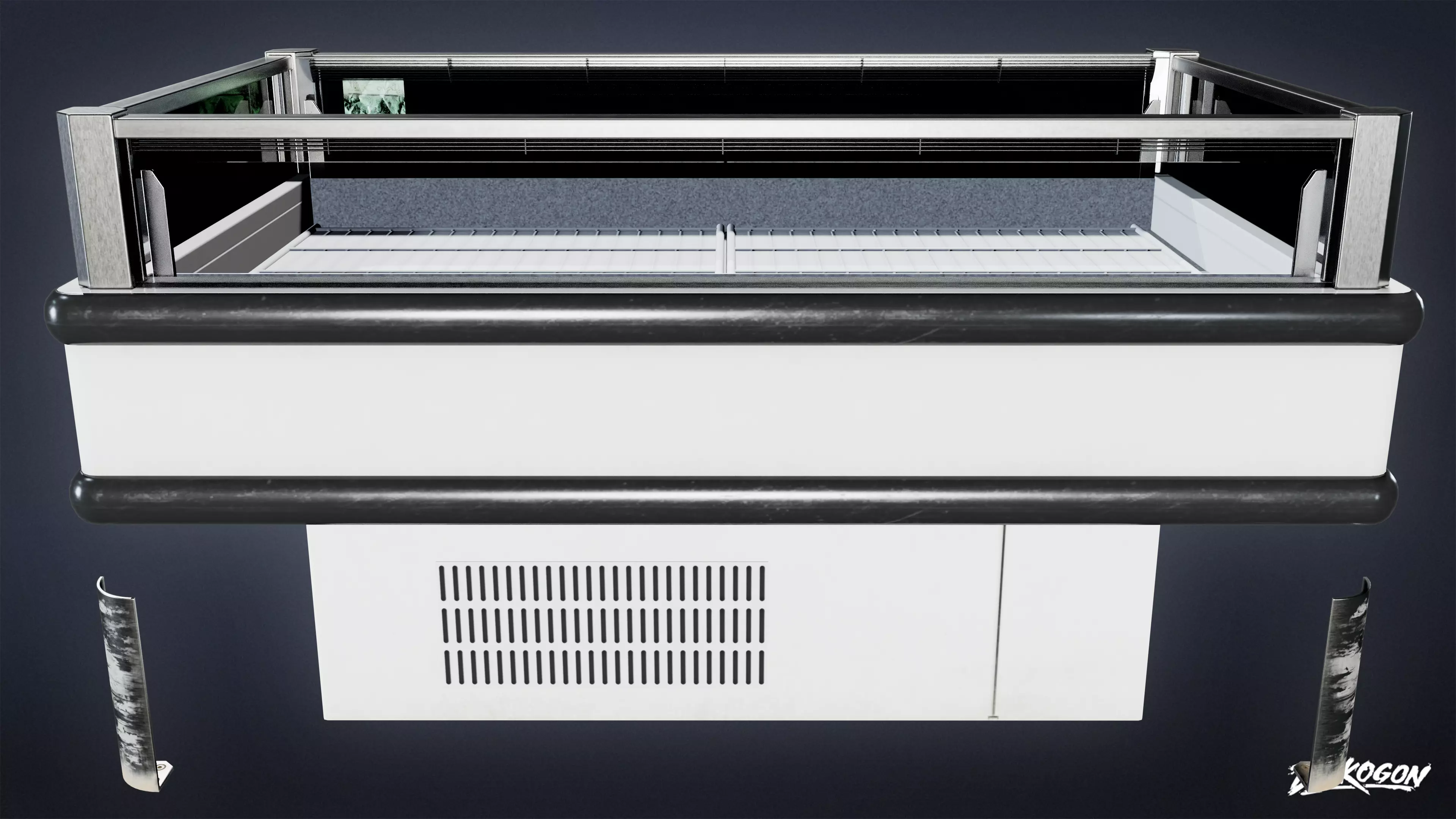 SHOPPING AND GROCERY - Open Top Freezer 01 - LOW POLY Low-poly 3D model_0