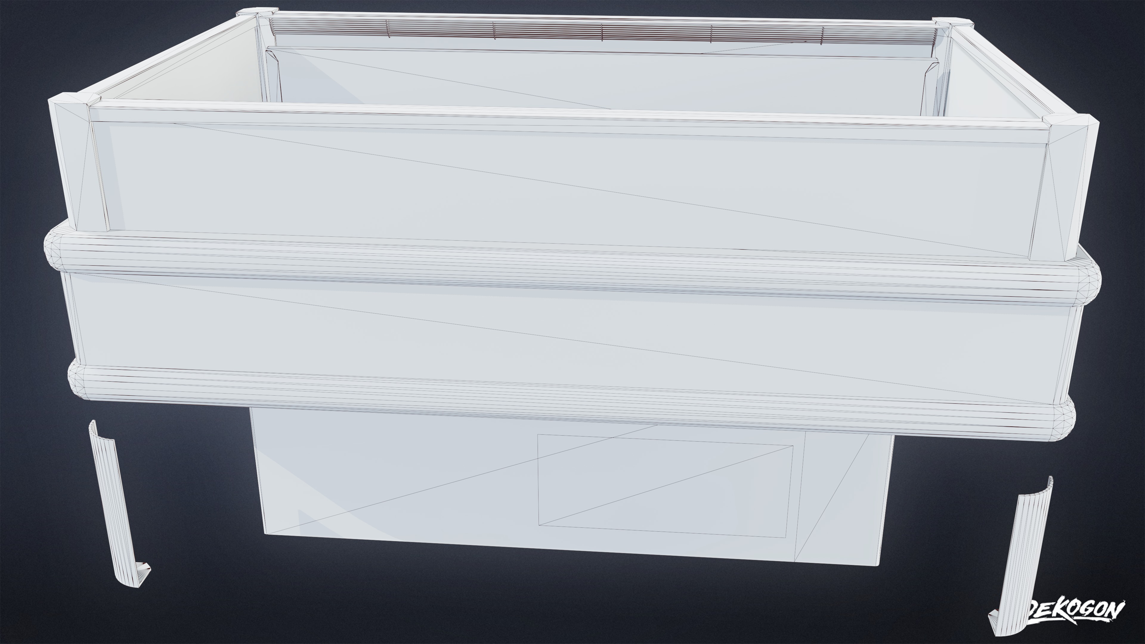 SHOPPING AND GROCERY - Open Top Freezer 01 - LOW POLY Low-poly 3D model_8