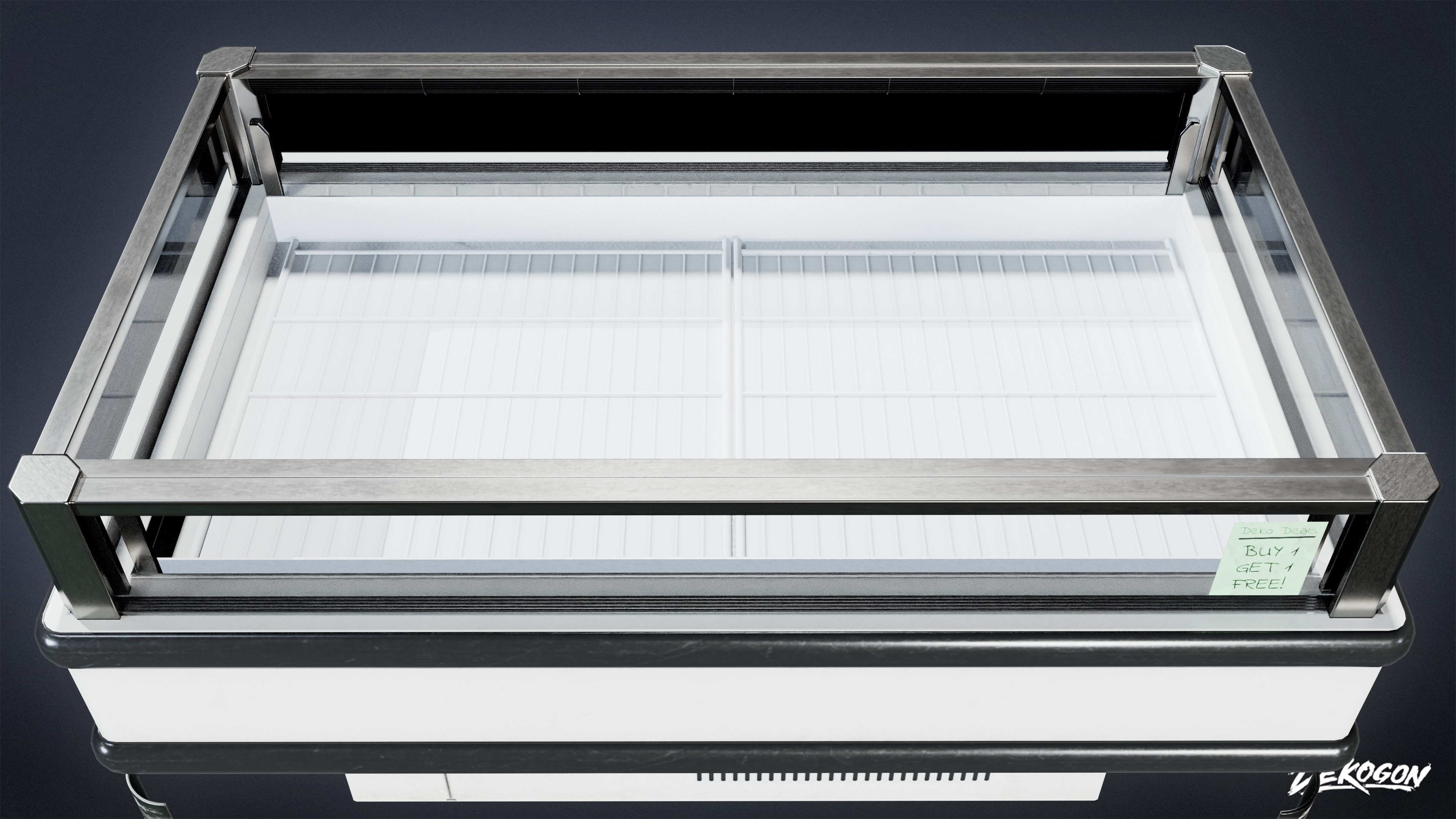 SHOPPING AND GROCERY - Open Top Freezer 01 - LOW POLY Low-poly 3D model_5