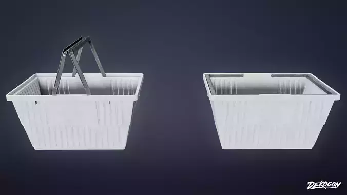 SHOPPING AND GROCERY - Plastic Basket 01 - LOW POLY