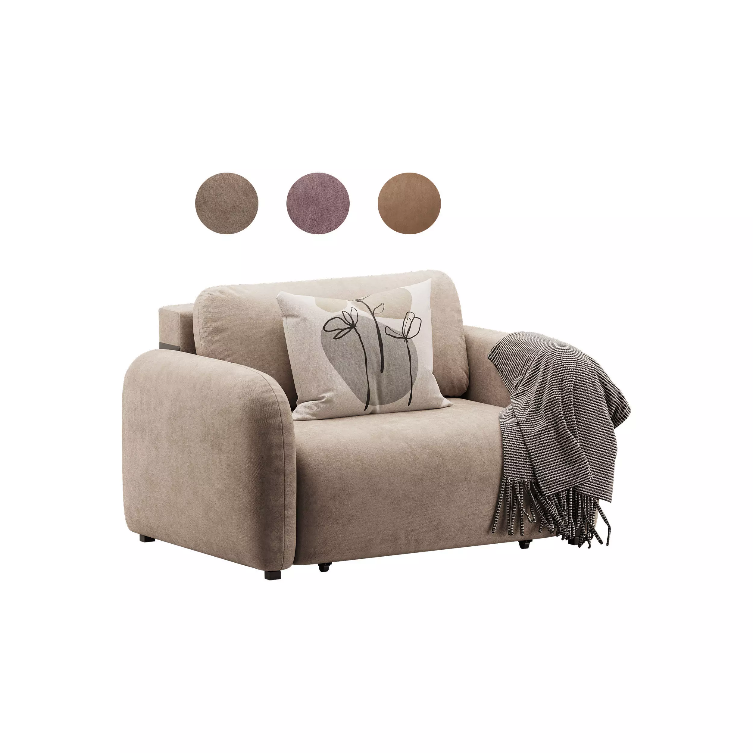 Sofa Lavi Velvet Beige 3D model