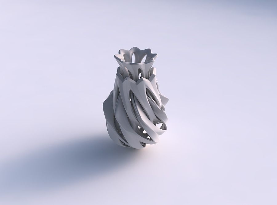 Vase rose spikes squeezed with intersection through cuts wide... 3D print model_0