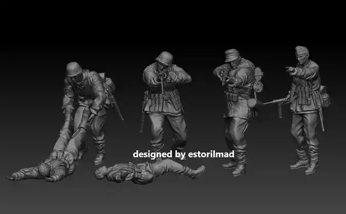 WW2 PACK 6 GERMAN WAFFEN SS SOLDIERS IN COVER