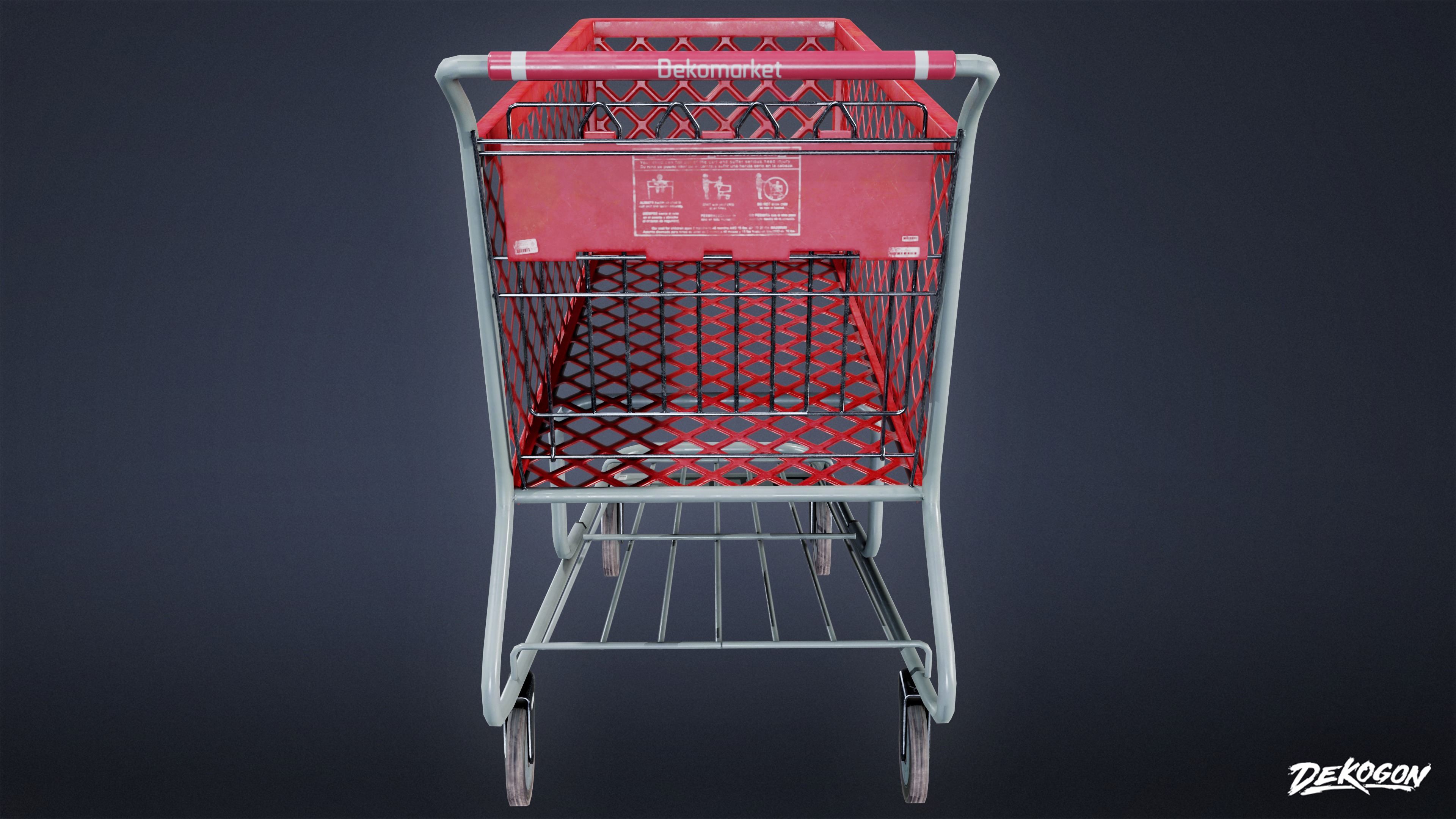 SHOPPING AND GROCERY - Shopping Basket 02 - LOW POLY Low-poly 3D model_4