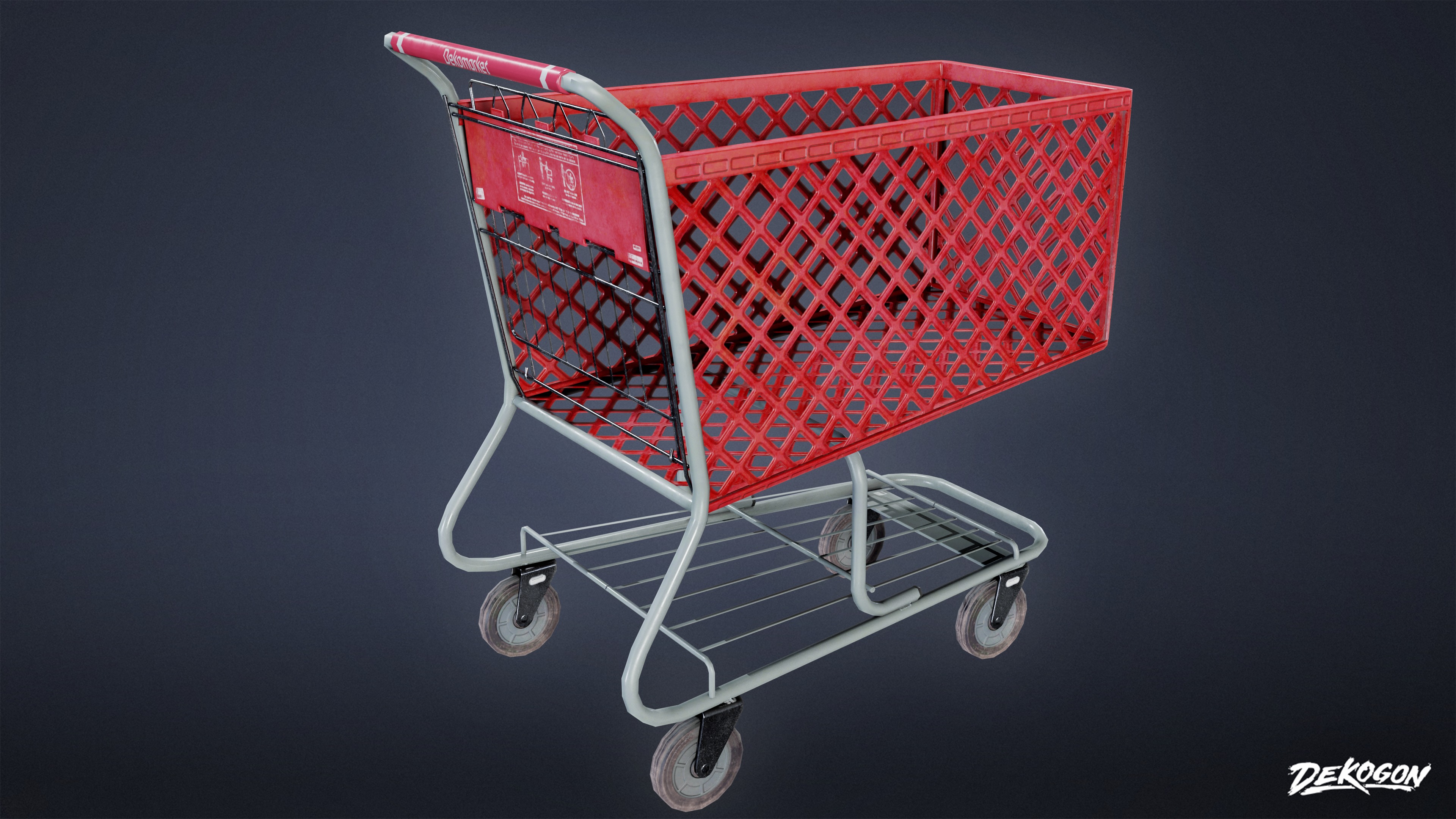 SHOPPING AND GROCERY - Shopping Basket 02 - LOW POLY Low-poly 3D model_3