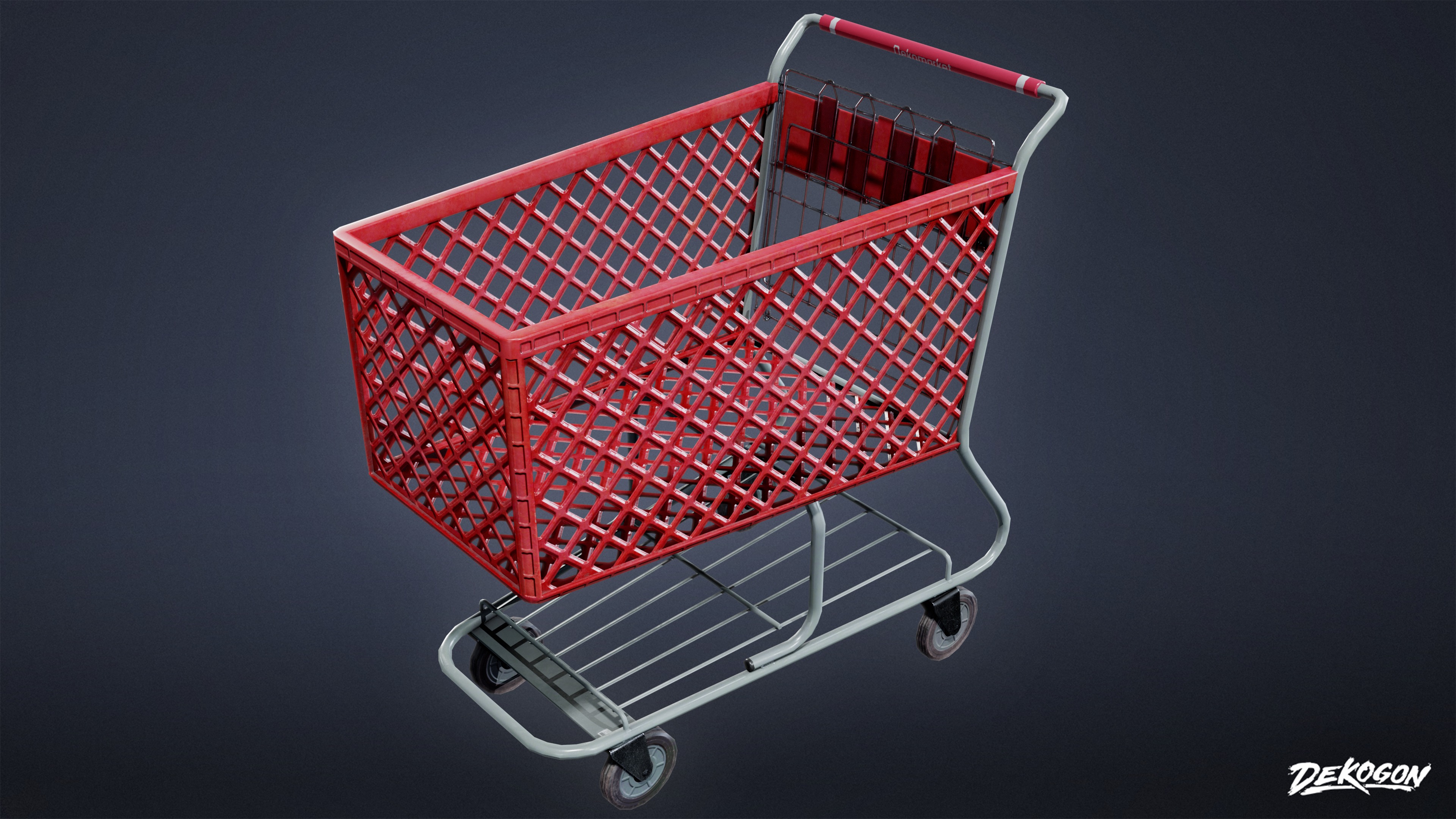 SHOPPING AND GROCERY - Shopping Basket 02 - LOW POLY Low-poly 3D model_5