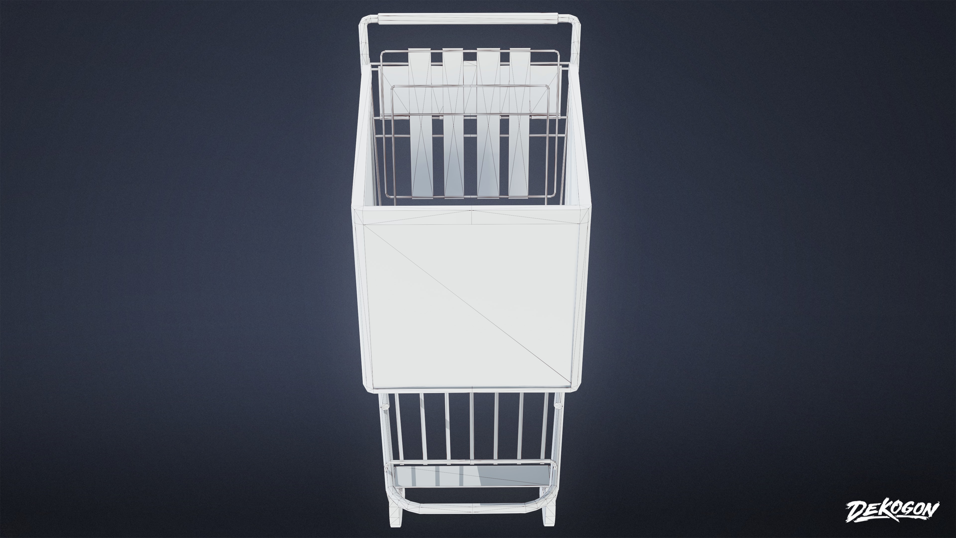 SHOPPING AND GROCERY - Shopping Basket 02 - LOW POLY Low-poly 3D model_8