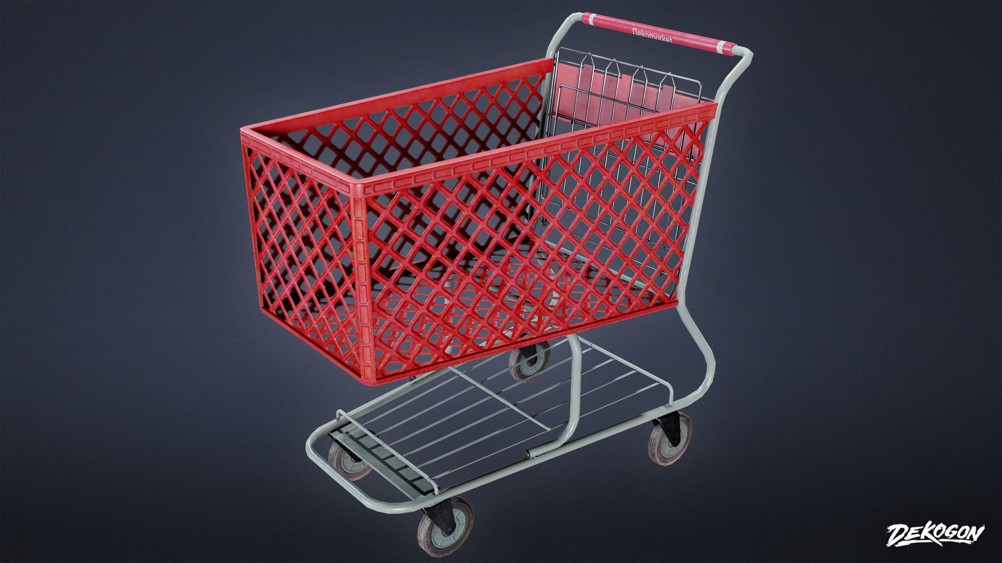 SHOPPING AND GROCERY - Shopping Basket 02 - LOW POLY Low-poly 3D model_1